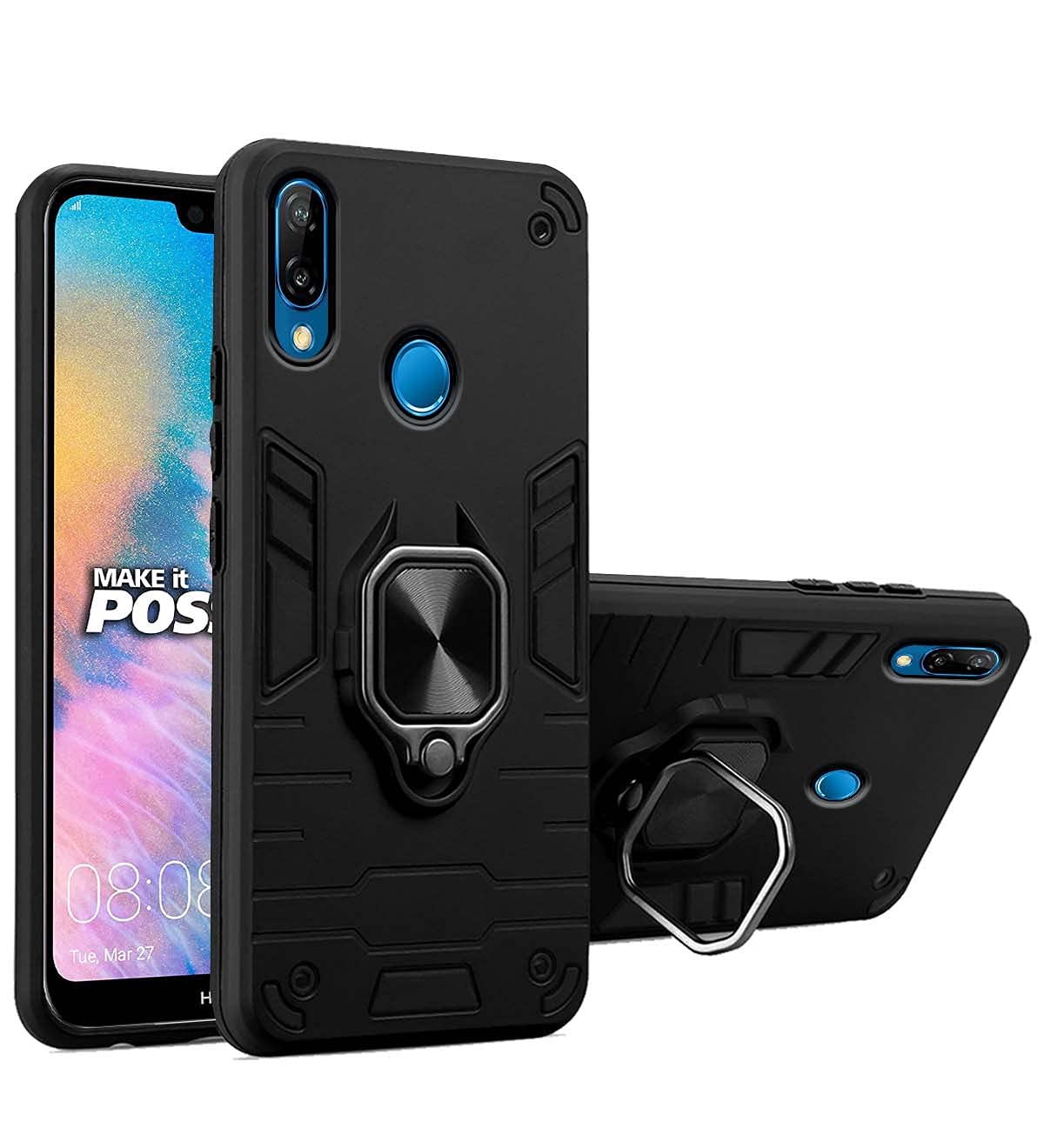 Pikkme Honor P20 Lite D5 Tough Armor black phone cover