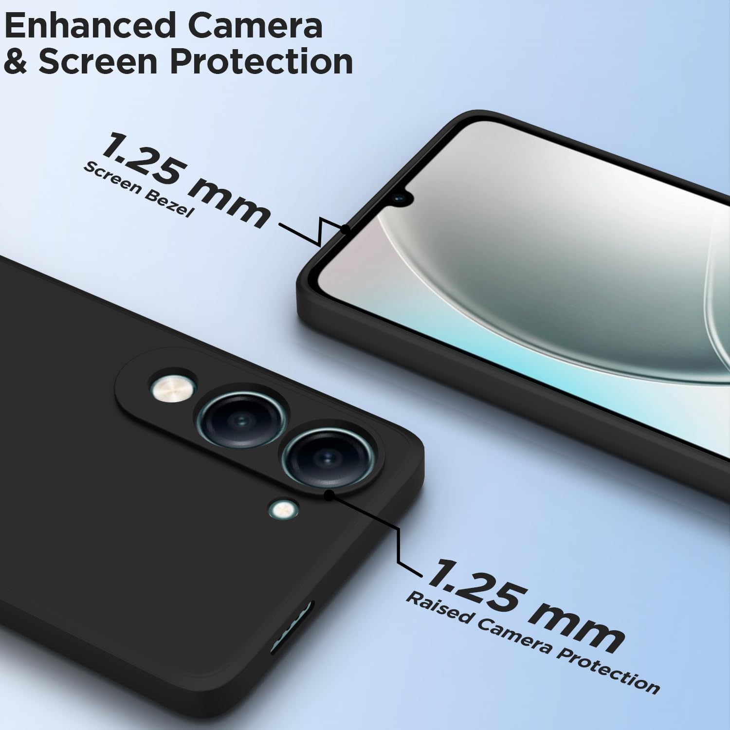 Pikkme Vivo Y19e / Y04 4G / Y29s 5G Soft Matte Silicone Shockproof Case (Black)