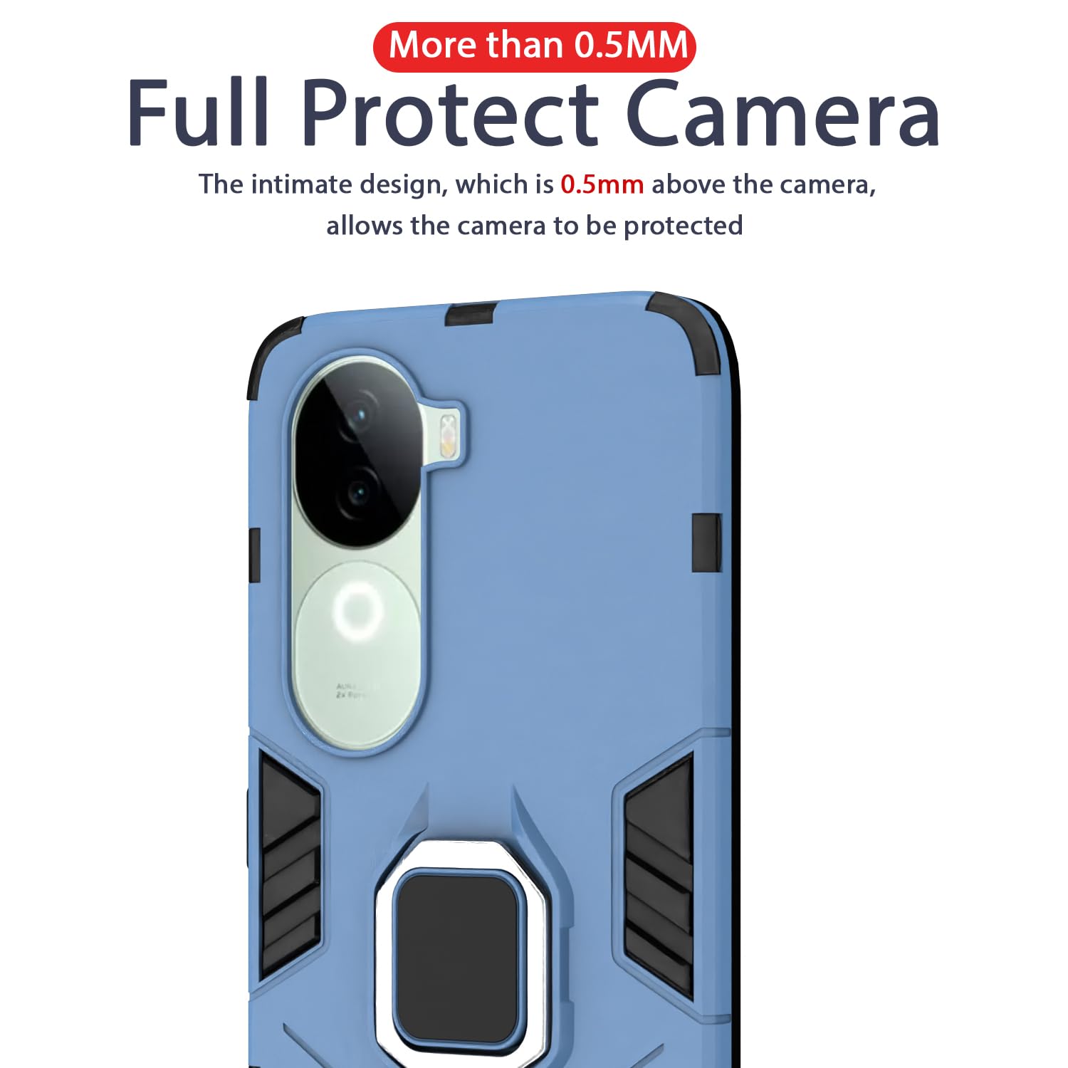 Pikkme iQOO Z9s 5G / Vivo V40e 5G D5 Tough Armor Back Cover | Blue
