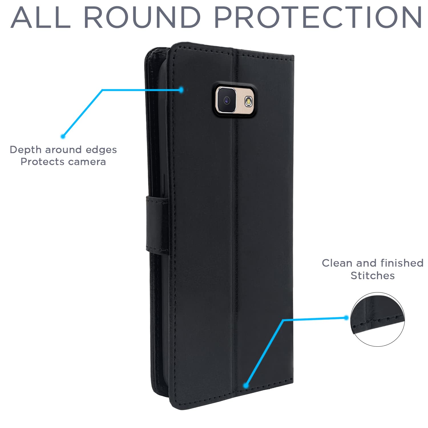 Pikkme Samsung Galaxy J7 Prime Vintage Flip Cover (Black)