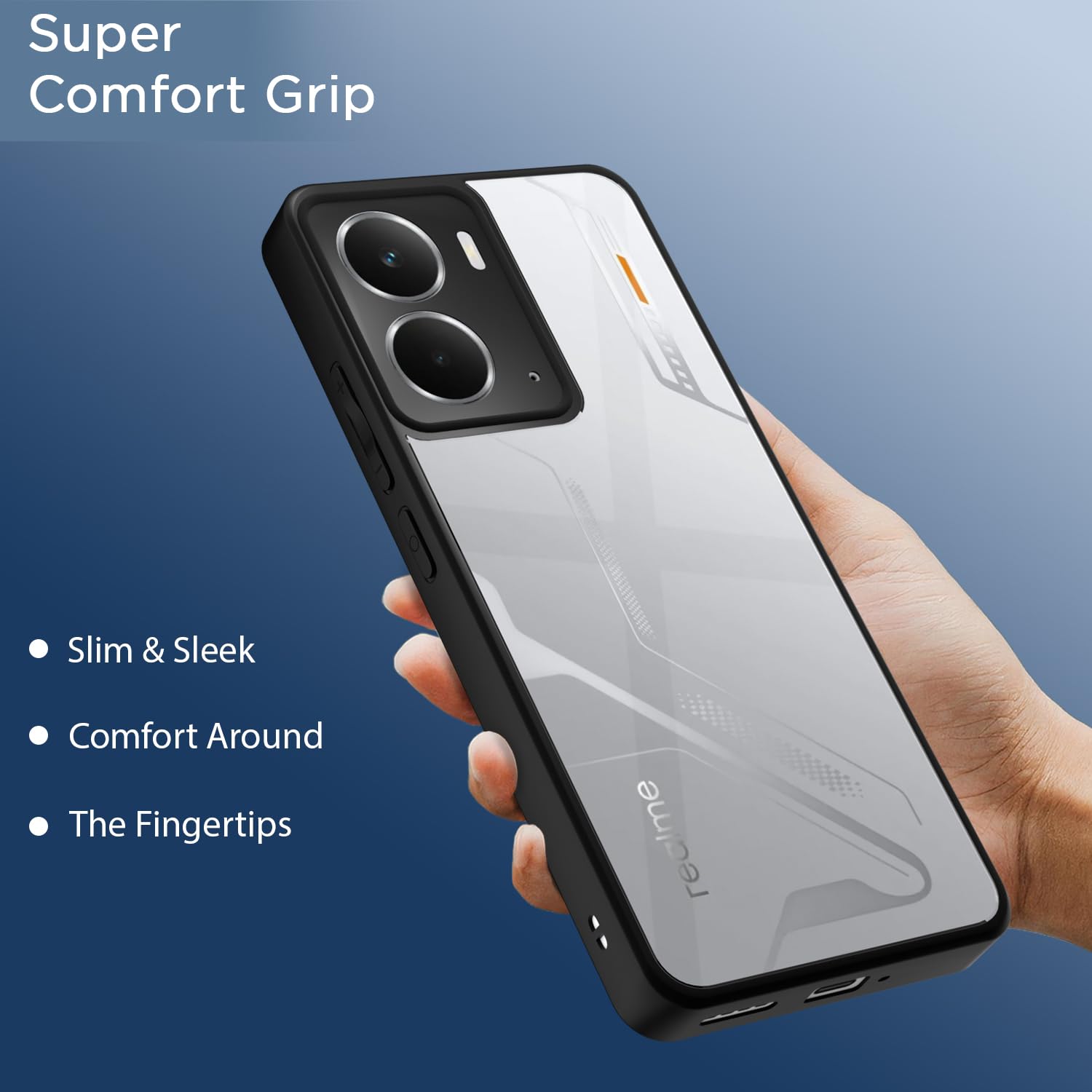 Pikkme Realme P3 Eagle 2 Back Cover (Black)