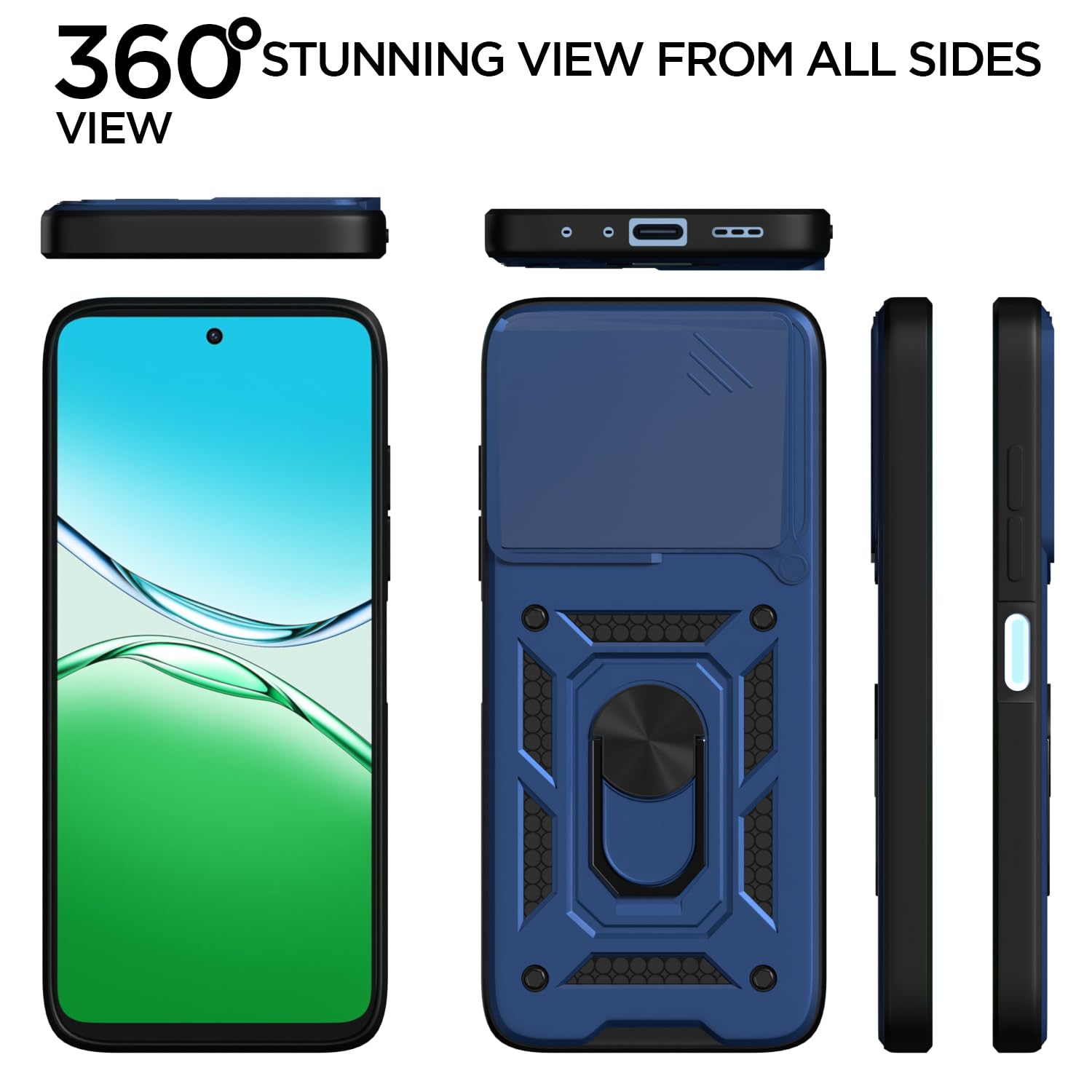Oppo A5 Pro 5G/360 D10 Camera Shield mobile cover in blue by Pikkme – photo 5