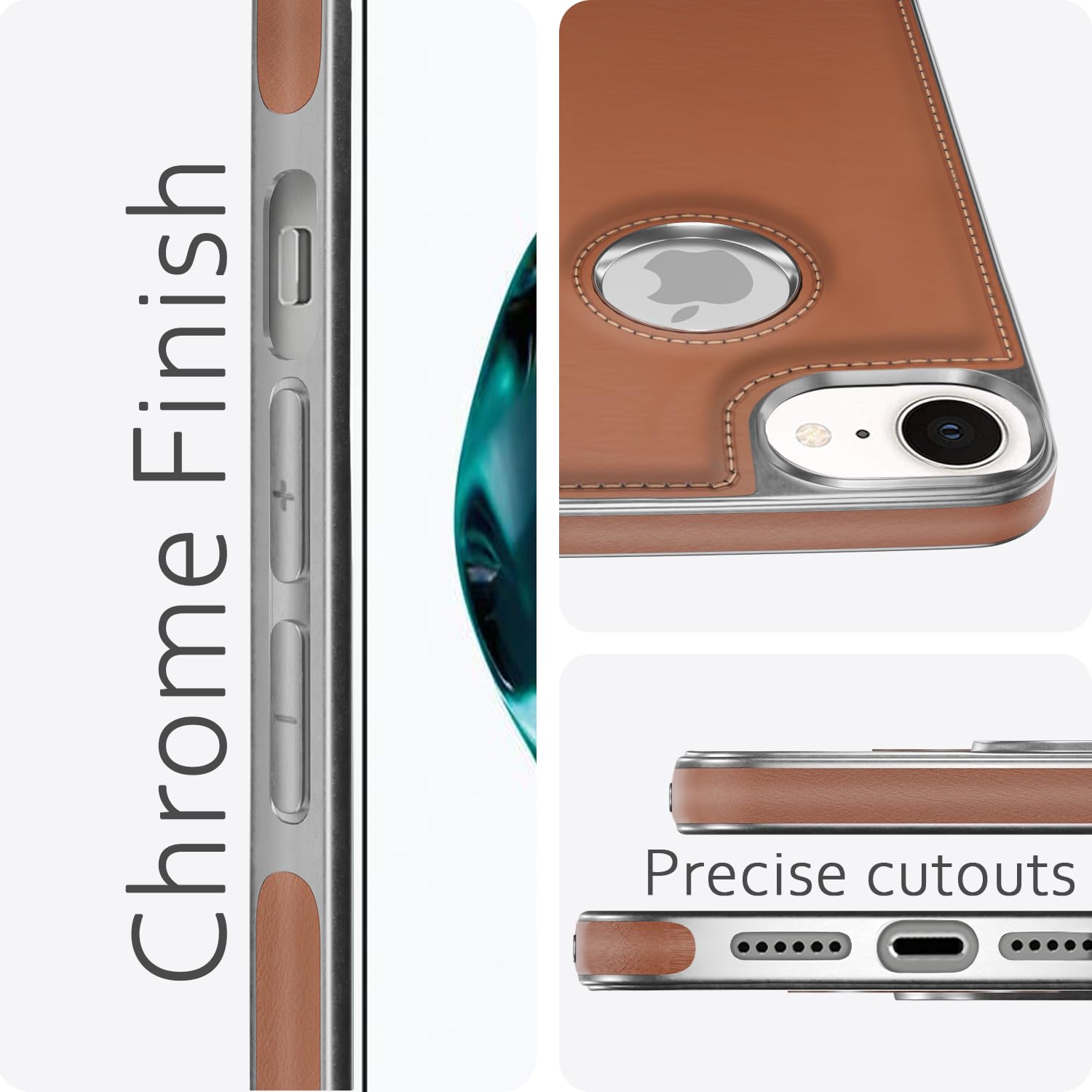 iPhone 7/8 Leatherback mobile back cover in chrome brown by Pikkme – photo 5