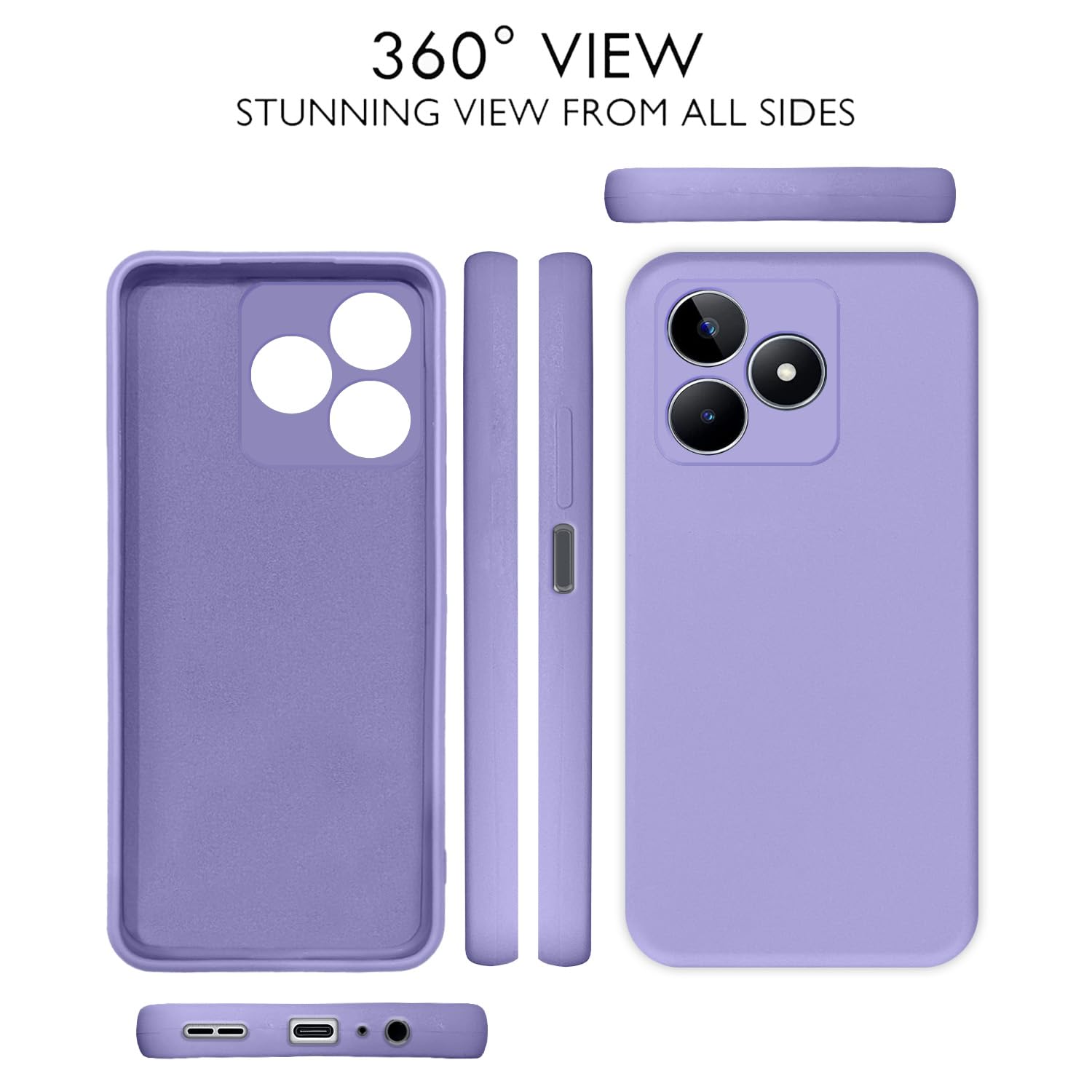 Pikkme Realme Narzo N53 Liquid Silicone Back Cover | Purple