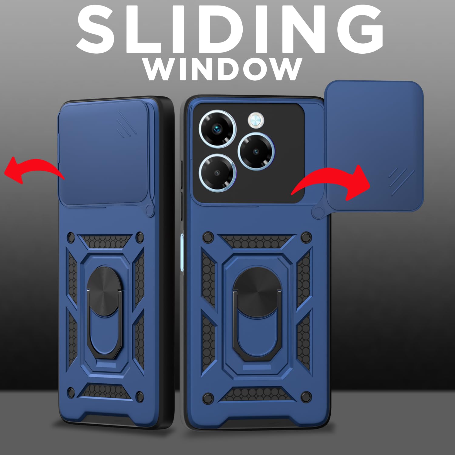 Pikkme Infinix Note 40x 5G/360 D10 Camera Shield blue phone cover – photo 2