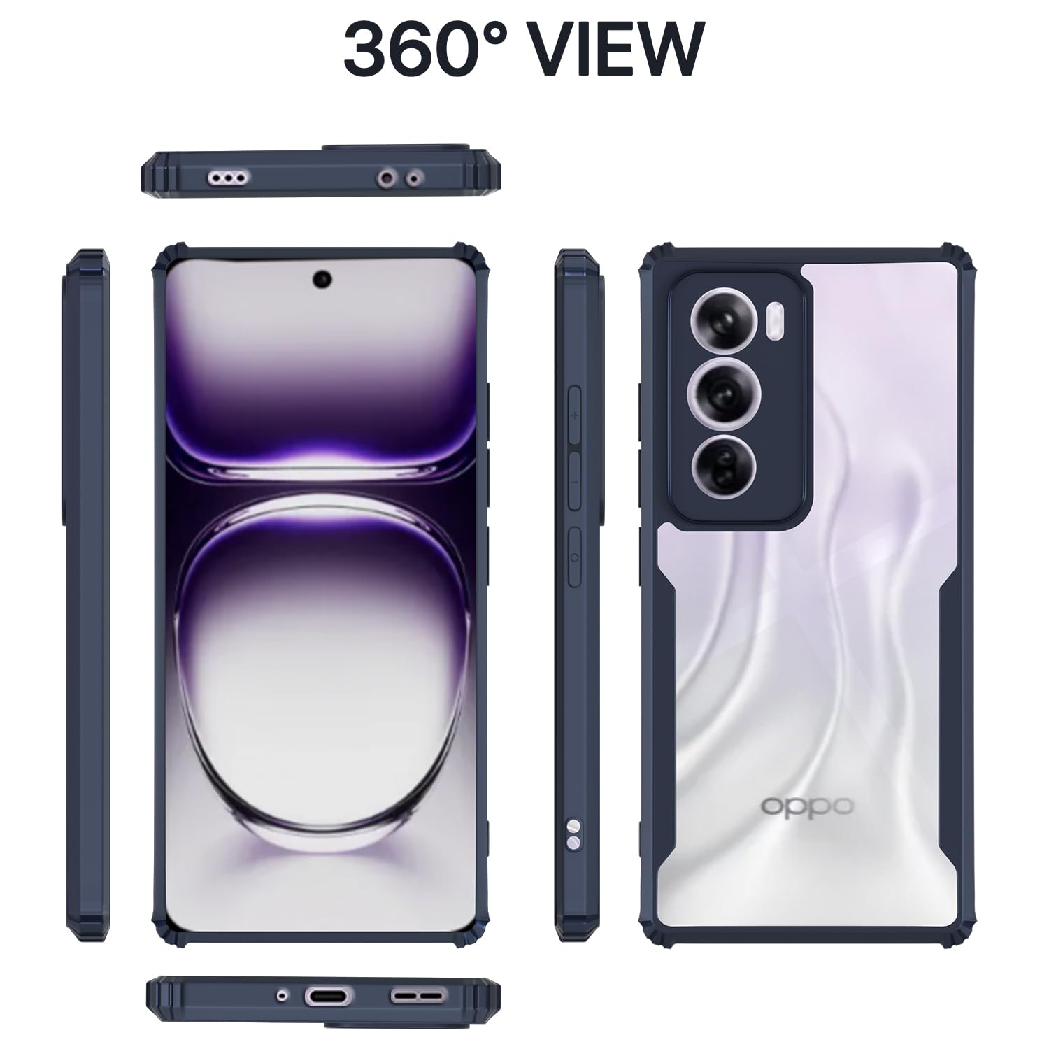 Pikkme blue Clear phone cover for Oppo Reno 12 Pro 5G – photo 2