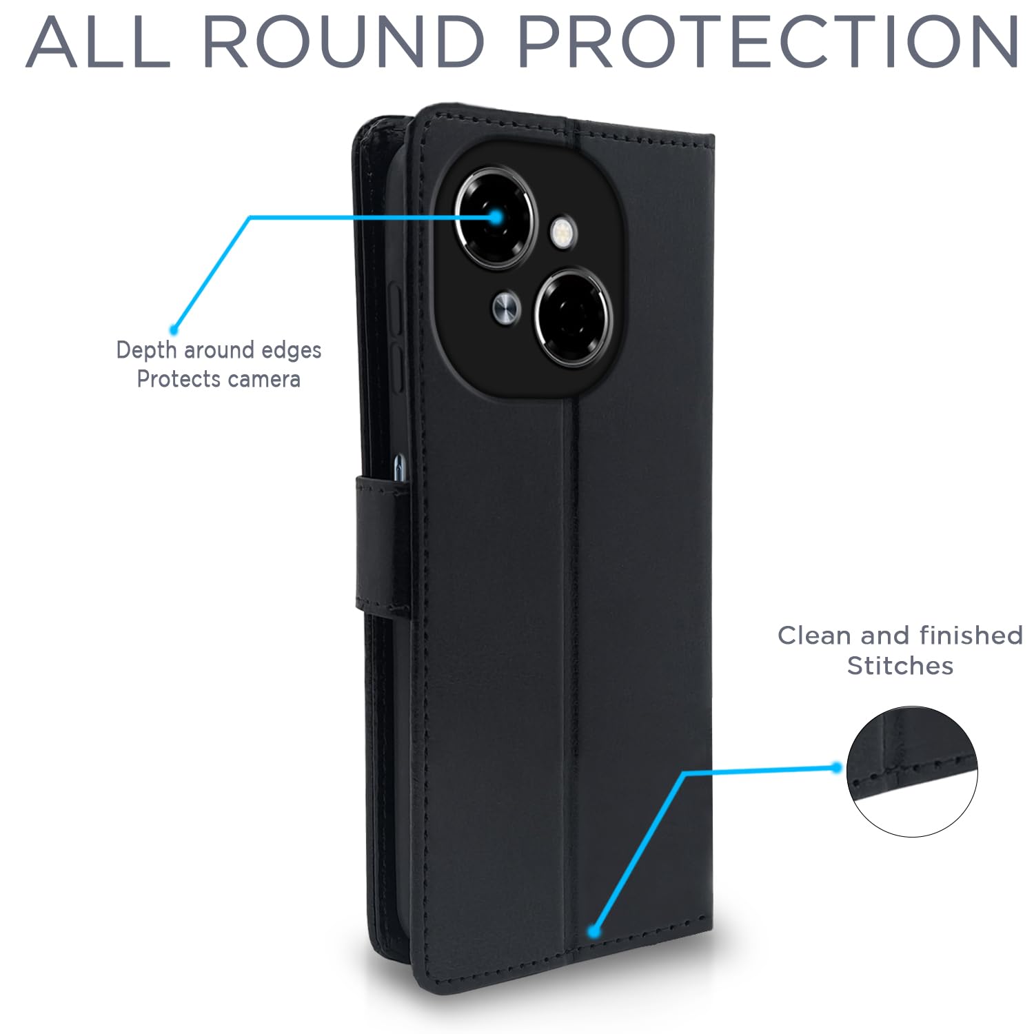 Pikkme black mobile flip cover for Tecno Spark Go 1 – photo 4