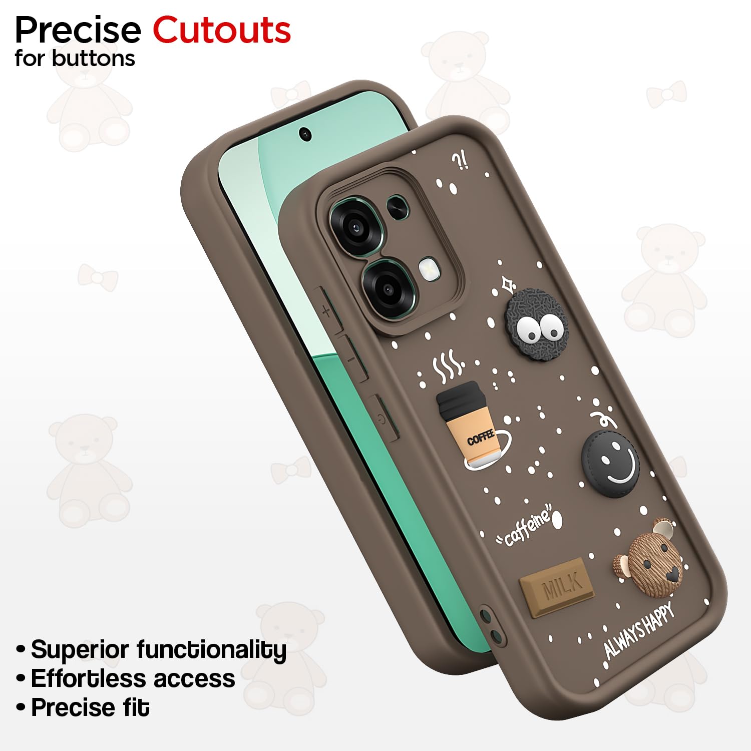 Pikkme brown Silicone mobile cover for Oppo F31 5G/F33 5G/3D – photo 6
