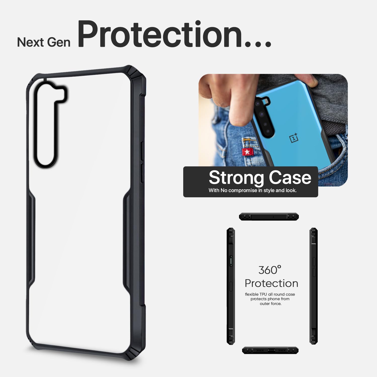 Pikkme OnePlus Nord 2020 Eagle Back Cover (Black)