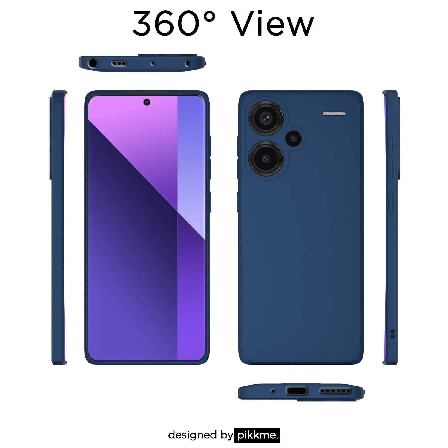 Redmi Note 13 Pro Plus 5G Matte mobile back cover in blue by Pikkme – photo 3