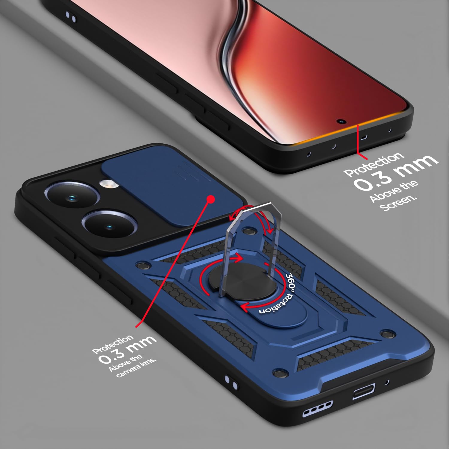 Realme P3 Ultra 5G D10 Camera Shield mobile back cover in blue by Pikkme – photo 4