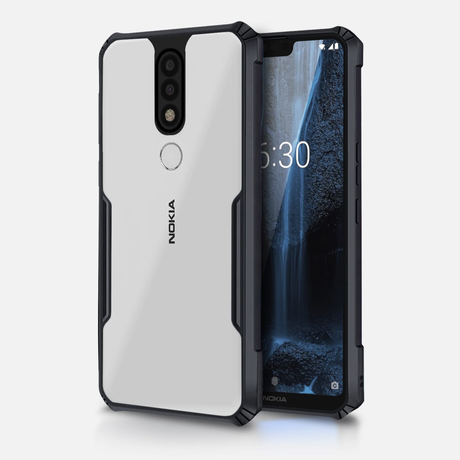 Nokia 6.1 Plus Hybrid mobile cover in black by Pikkme