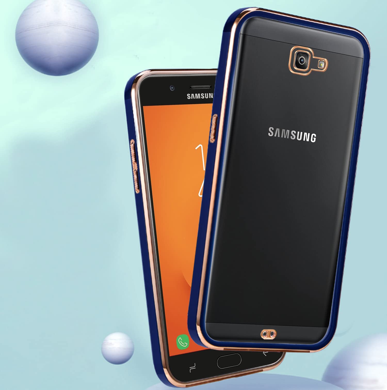 Samsung J7 Prime Chrome back cover in blue by Pikkme – photo 4
