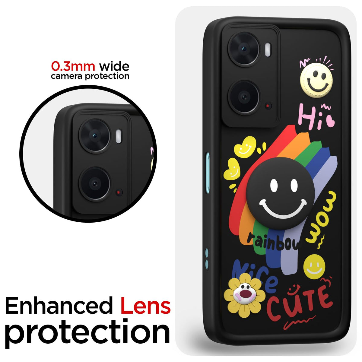Black Soft Silicone mobile back cover for Oppo A76/A96/A36 – Pikkme – photo 5