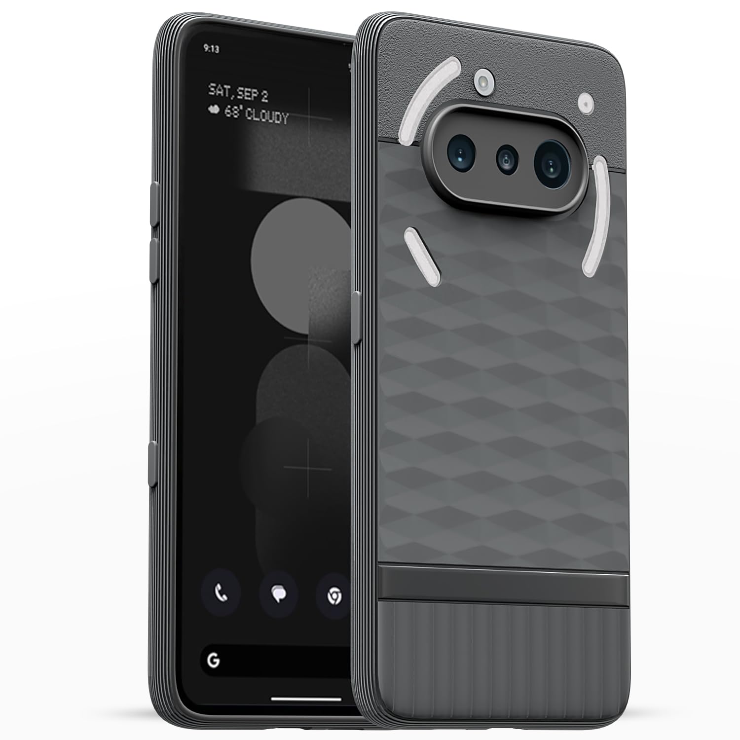 Pikkme Nothing Phone 3a 5G Shockproof Soft Flexible Gencase Back Cover (Grey)
