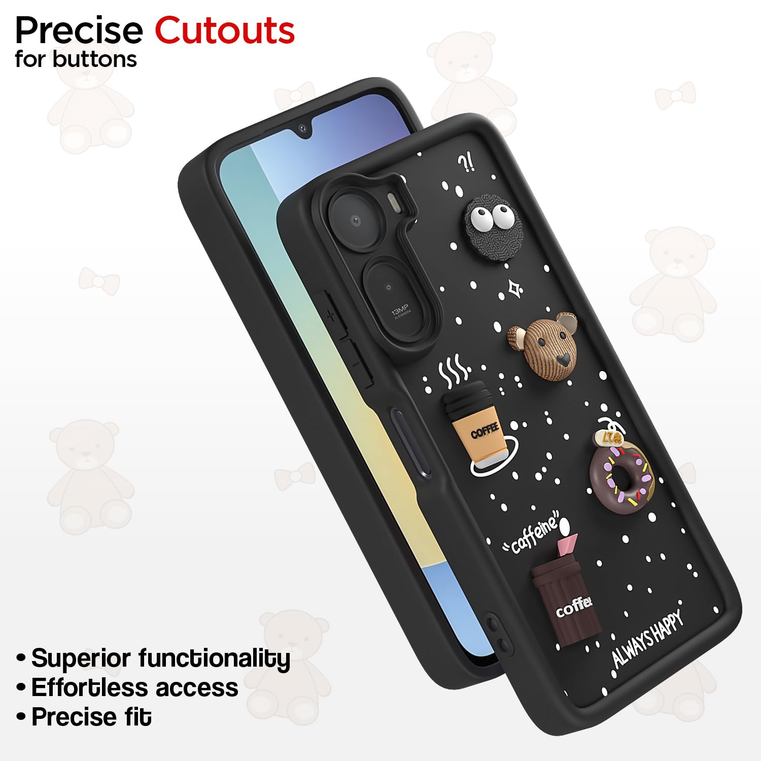 Black Silicone mobile back cover for Redmi A7 Pro/Poco C85x 5G/3D – Pikkme – photo 6