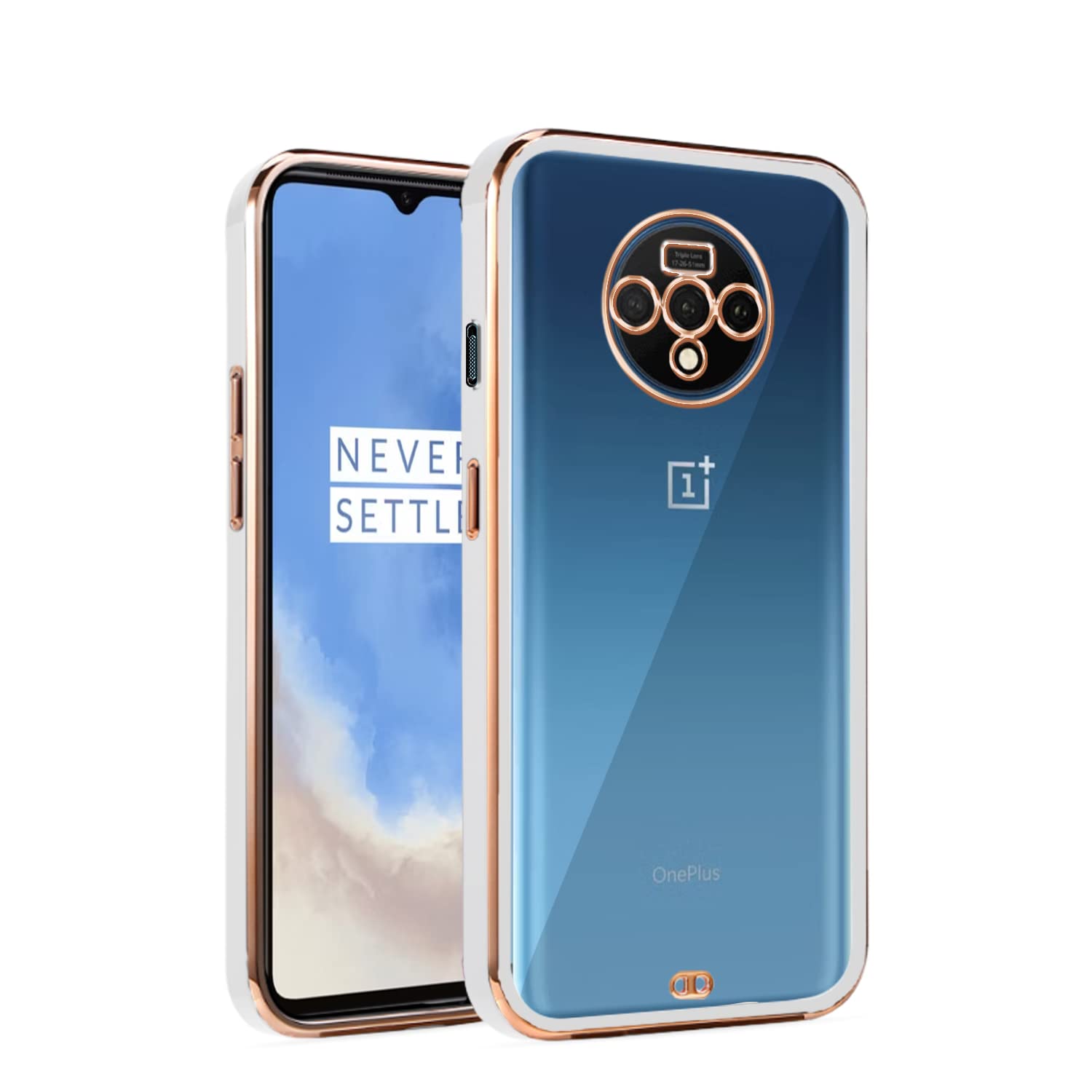 White Chrome back cover for OnePlus 7T – Pikkme