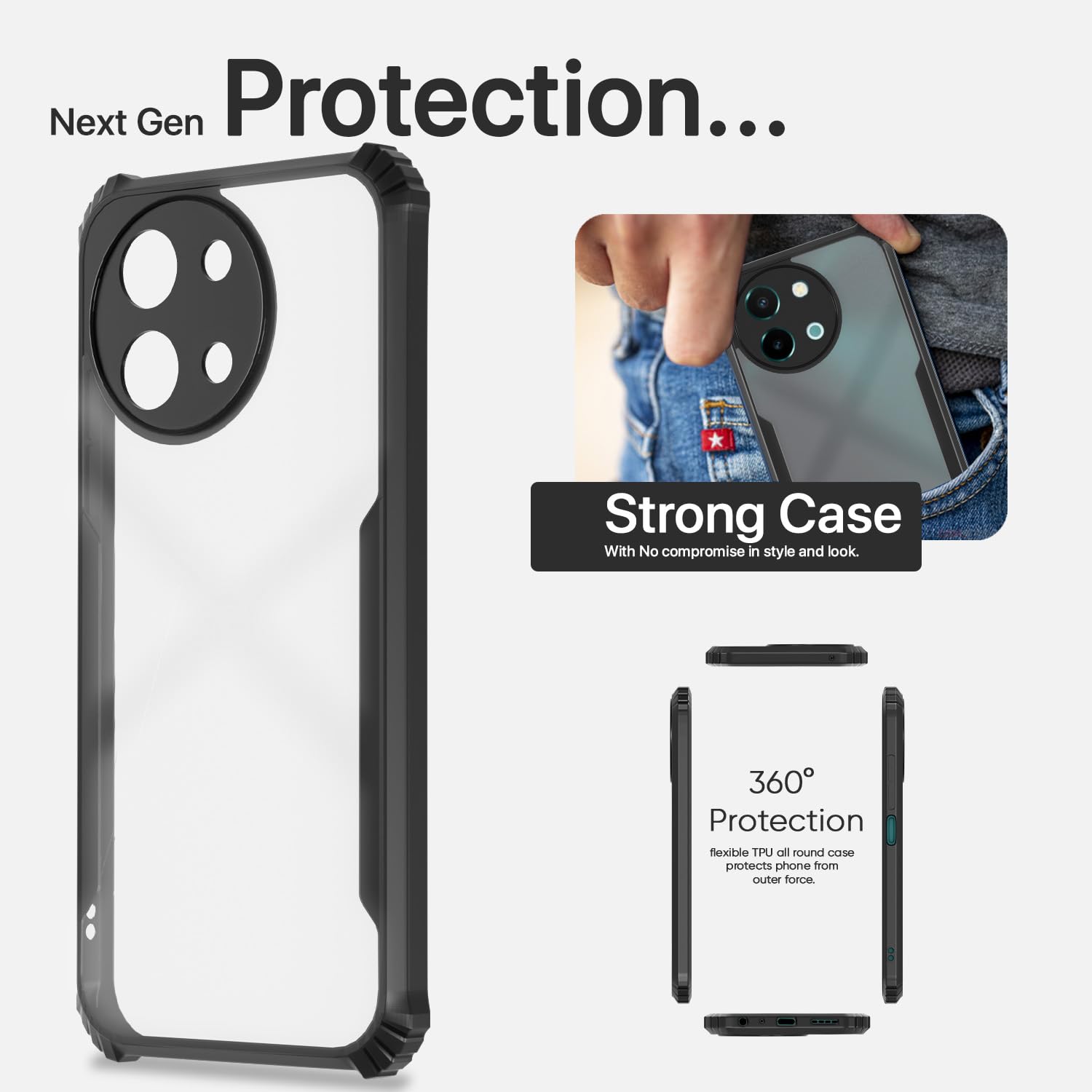 Pikkme Vivo Y38 5G Clear black back cover – photo 6