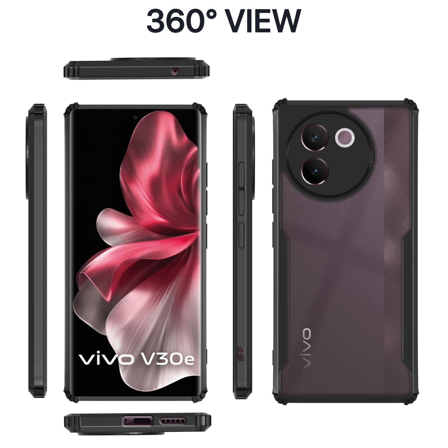 Pikkme Vivo V30e 5G Clear black mobile back cover – photo 2