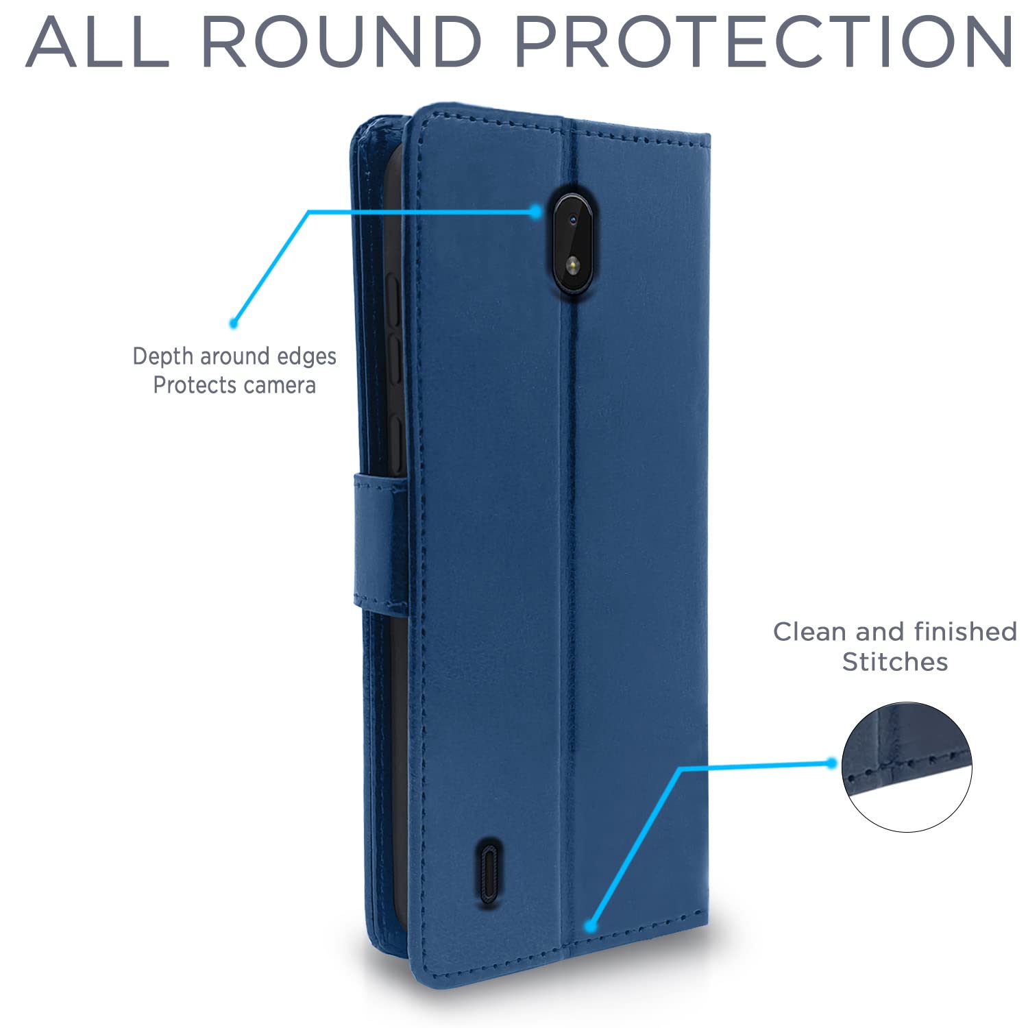 Pikkme Nokia C01 Plus blue flip case – photo 4