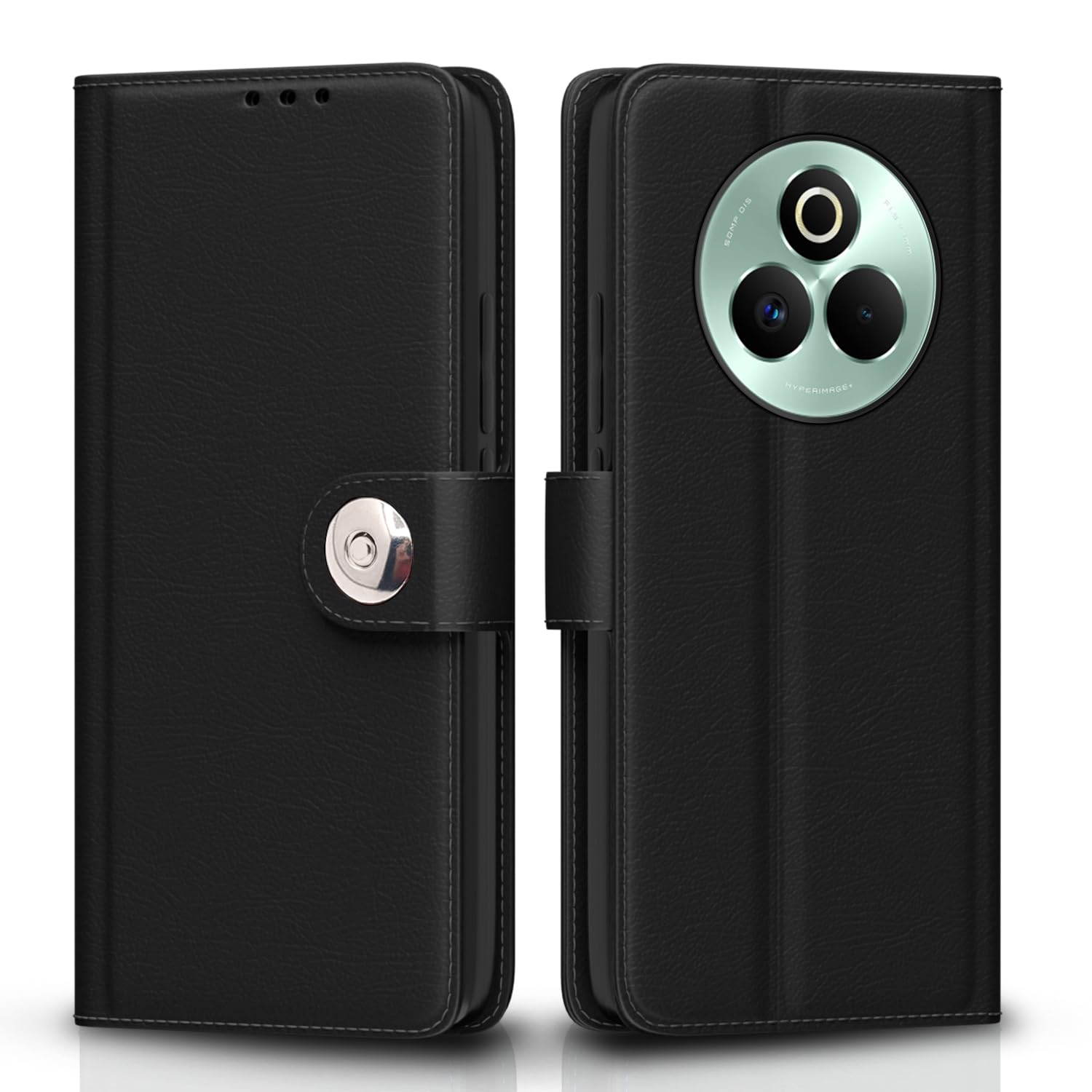 Realme P3 Pro 5G mobile flip cover in black by Pikkme