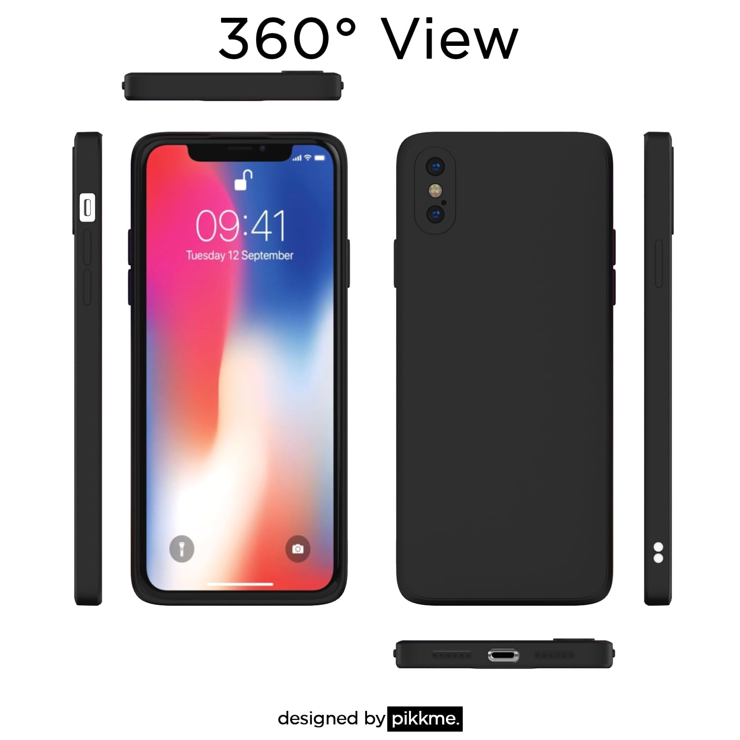Pikkme iPhone X/XSLiquid Silicone Back Cover | Black