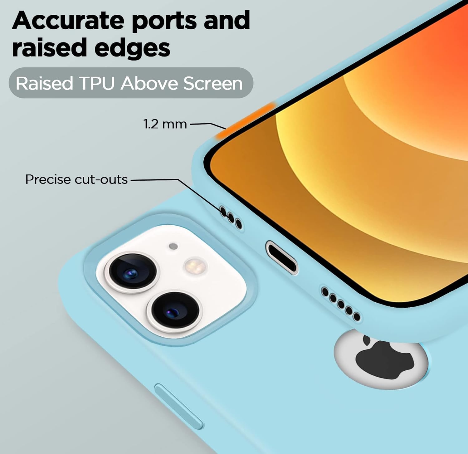 Pikkme iPhone 12 Mini Super Soft Silicone Back Cover (Sea Blue)