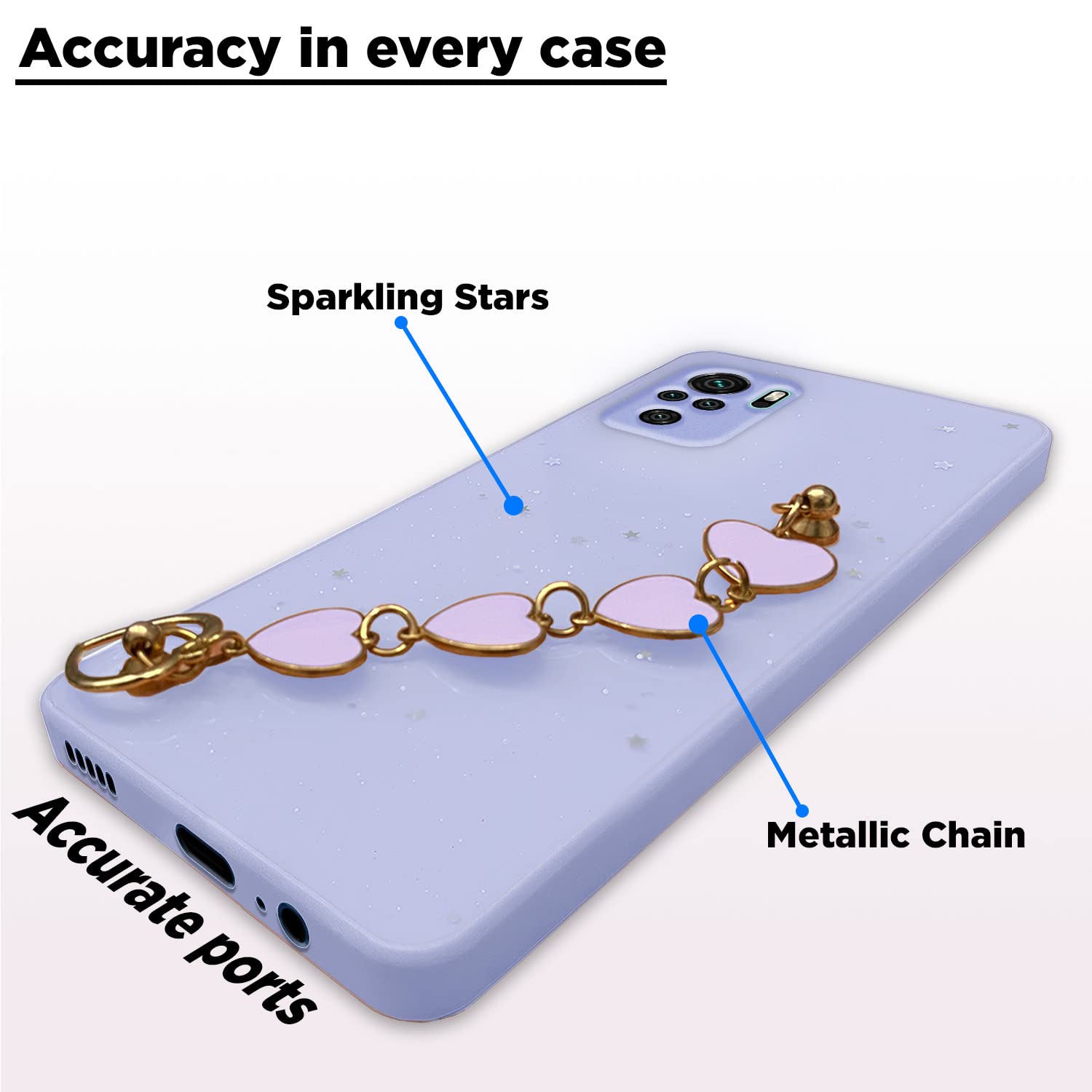 Pikkme Redmi Note 10 / Note 10s Chain Back Cover (Purple)