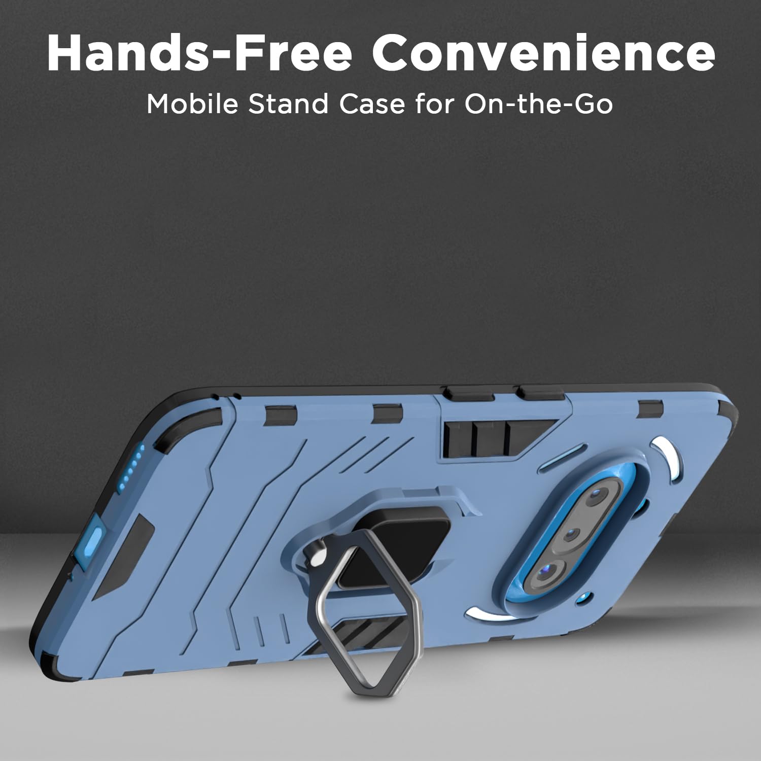 Pikkme Nothing Phone 3a 5G D5 Tough Armor Bumper Case (Blue)