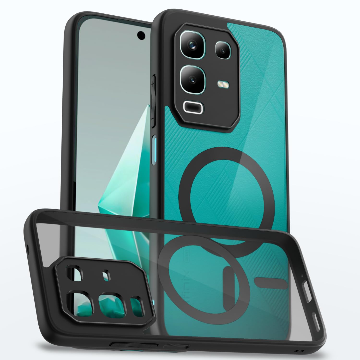 Infinix Note 50x 5G MagSafe mobile back cover in black mag-safe by Pikkme