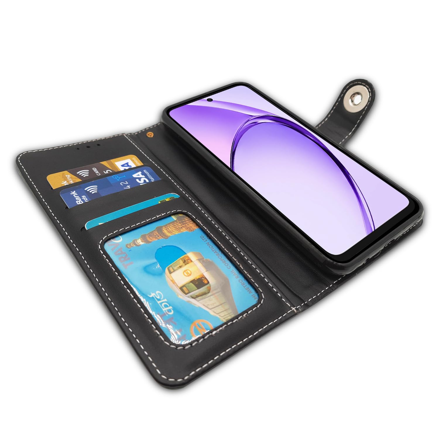 Pikkme Oppo A3x 5G / A3x 4G / A3 5G Wallet Style Inbuilt Pockets & Stand | Strong Magnetic Flip Cover (Grey)