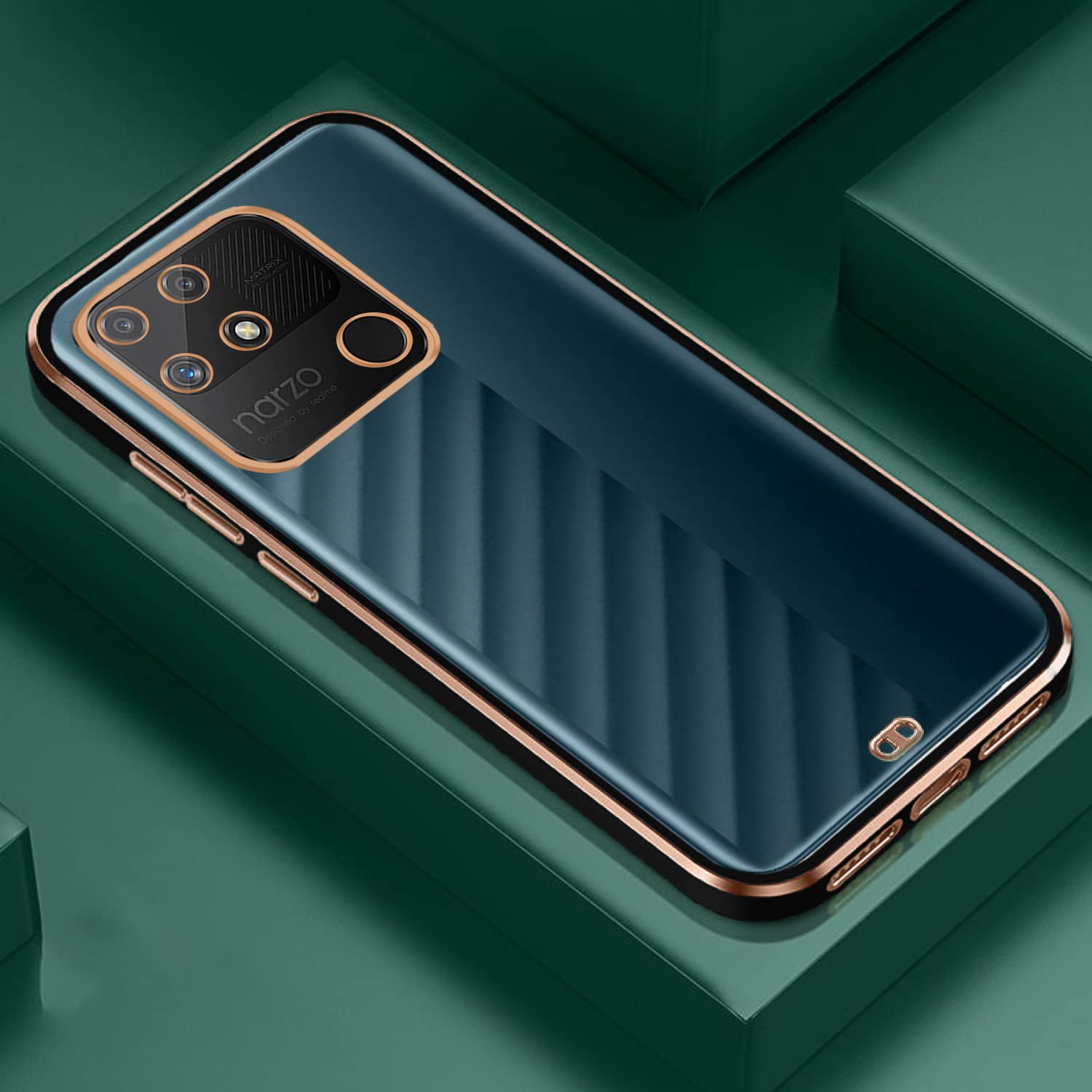 Realme Narzo 50A Chrome mobile cover in black by Pikkme – photo 6