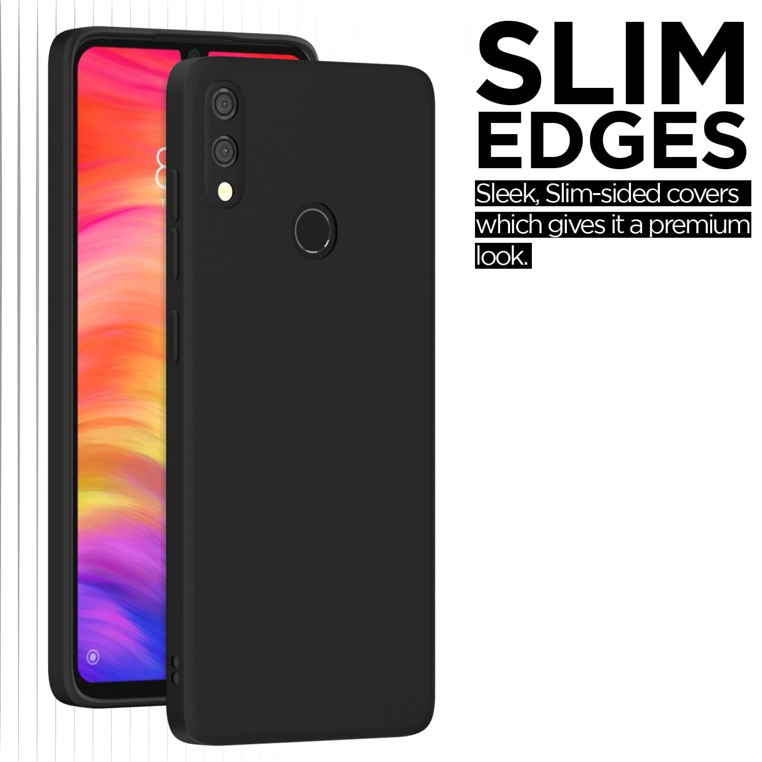 Pikkme Redmi Note 7 Pro Liquid Silicone Back Cover (Black)