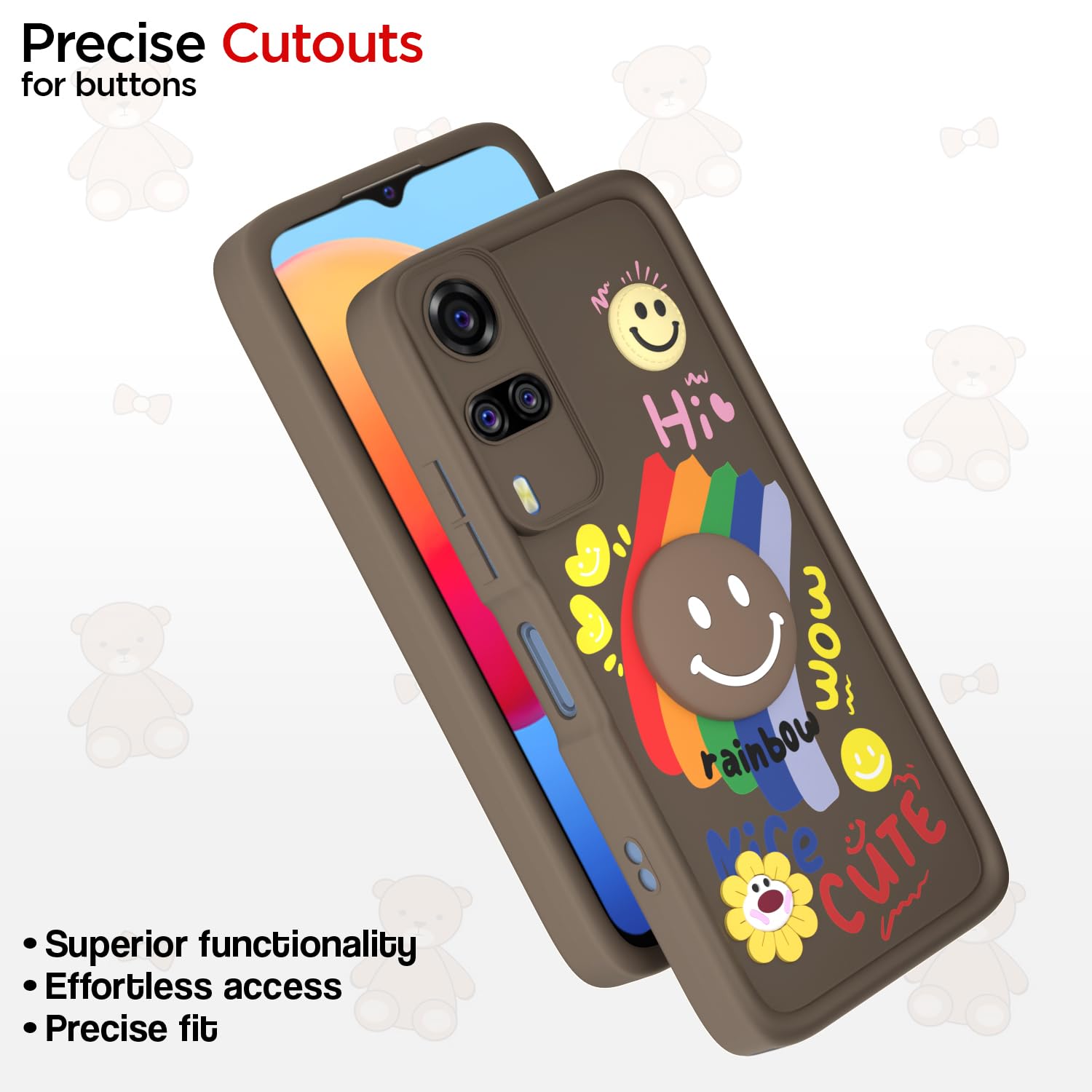Vivo Y31/Y51 Soft Silicone phone cover in brown by Pikkme – photo 6