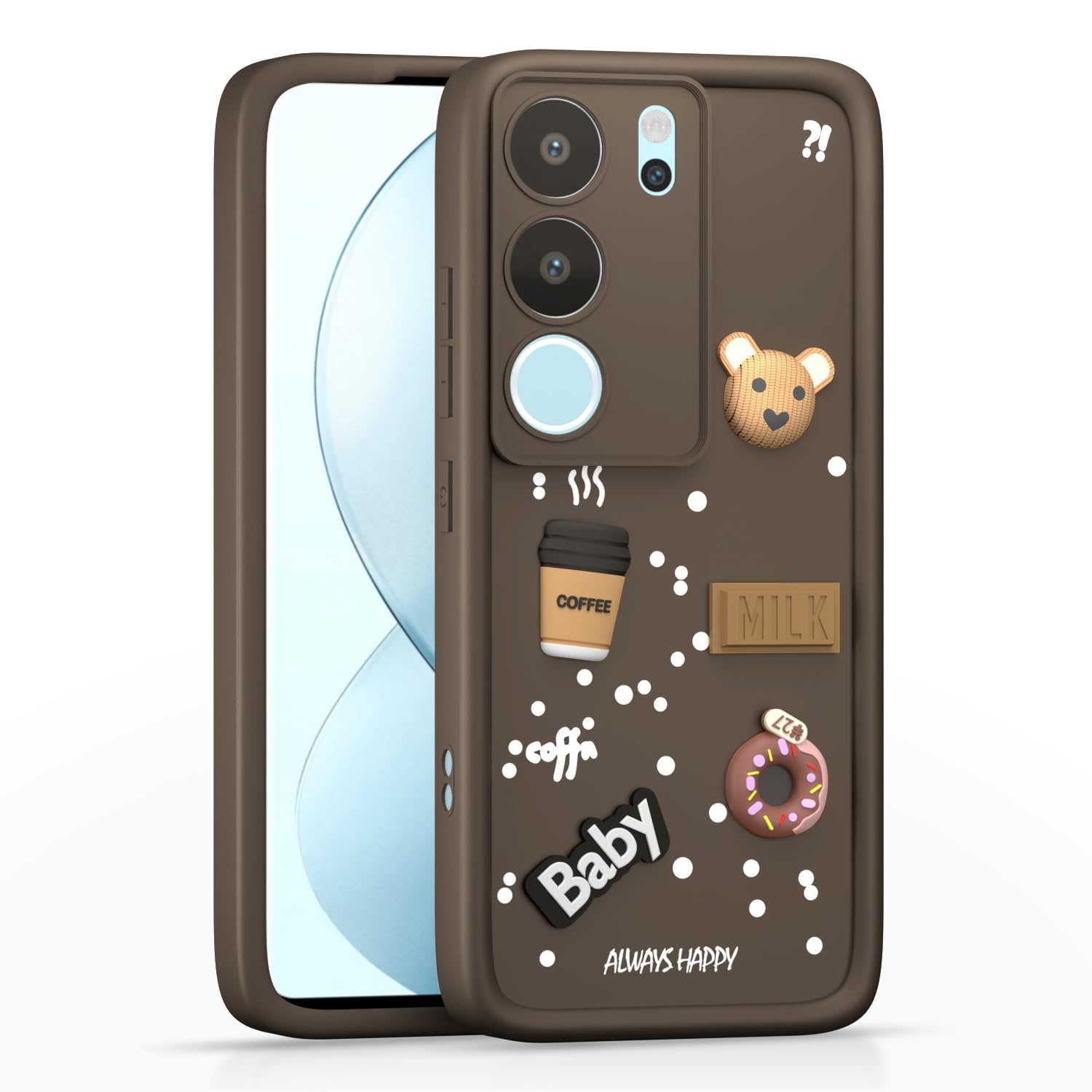 Brown phone cover for Vivo Y29 5G/Y19s 5G/3D – Pikkme