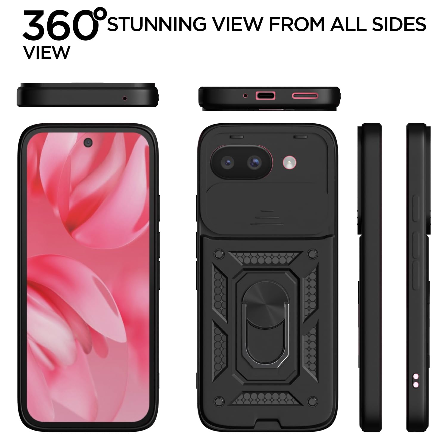 Pikkme Google Pixel 9A D10 Tough Armor Back Cover (Black)
