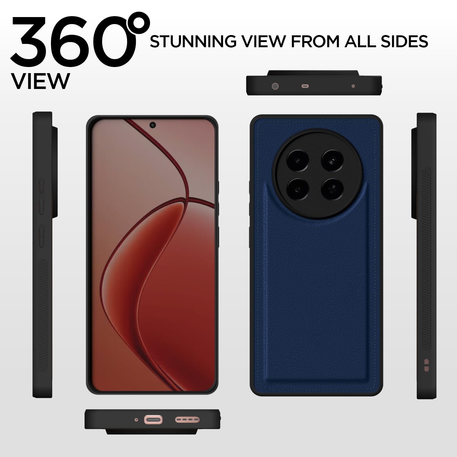 Pikkme Realme 13 Plus 5G / Realme P1 Speed 5G Leatherback Back Case | Blue