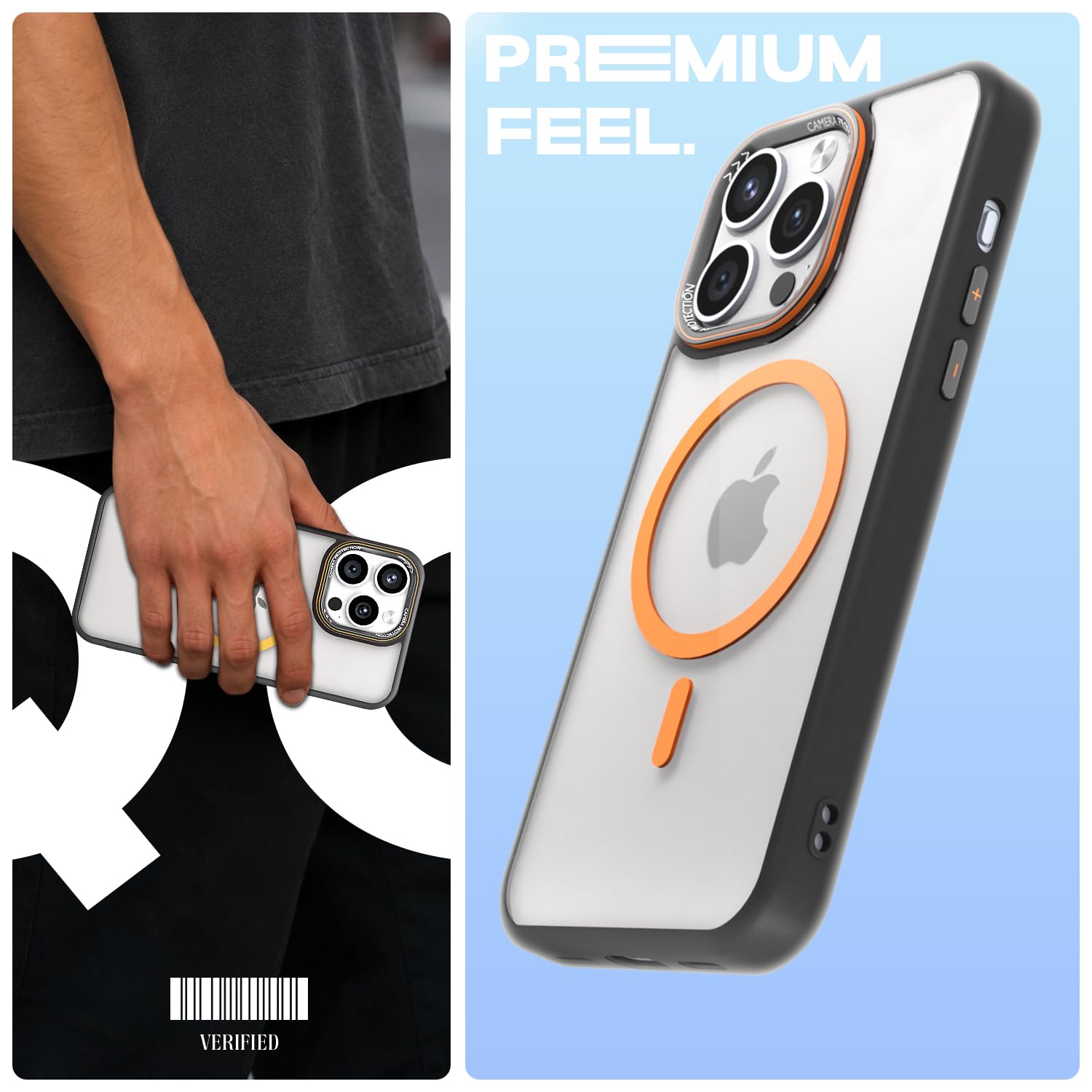 Pikkme iPhone 14 Pro Max MagSafe black & orange mag-safe mobile cover – photo 2