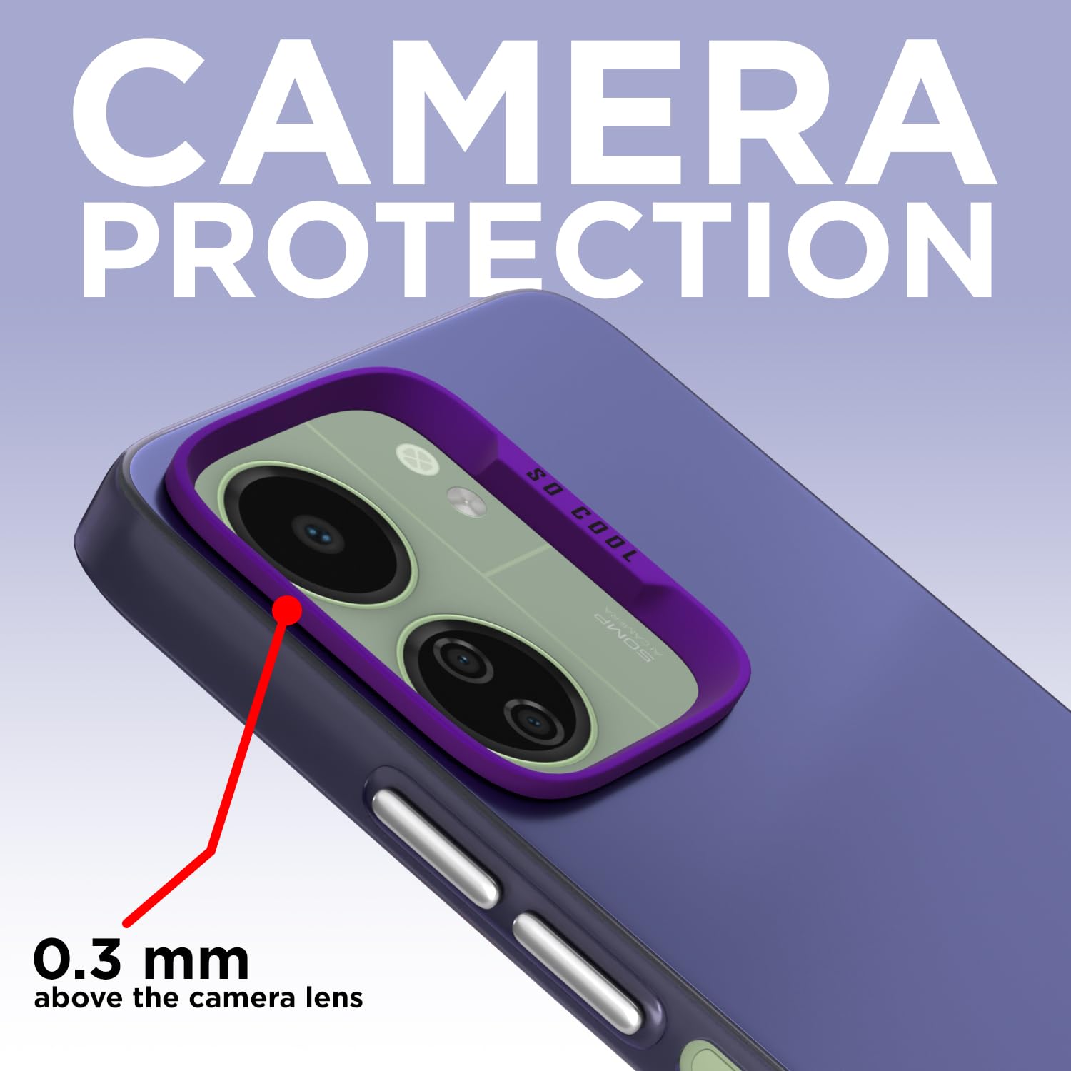 Pikkme Redmi 13C 5G So Cool Matte Finish Back Cover (Purple)