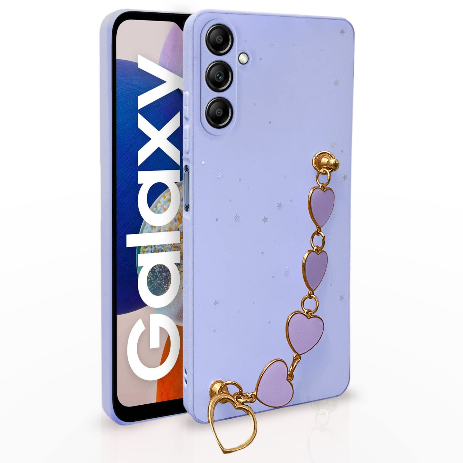 Pikkme Samsung Galaxy A14 5G Chain Back Cover (Purple)