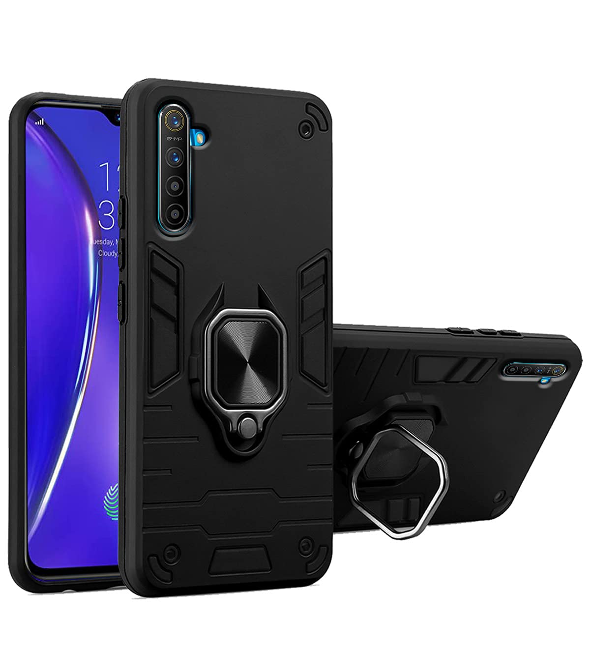 Pikkme black D5 Tough Armor phone cover for Realme XT, Realme X2