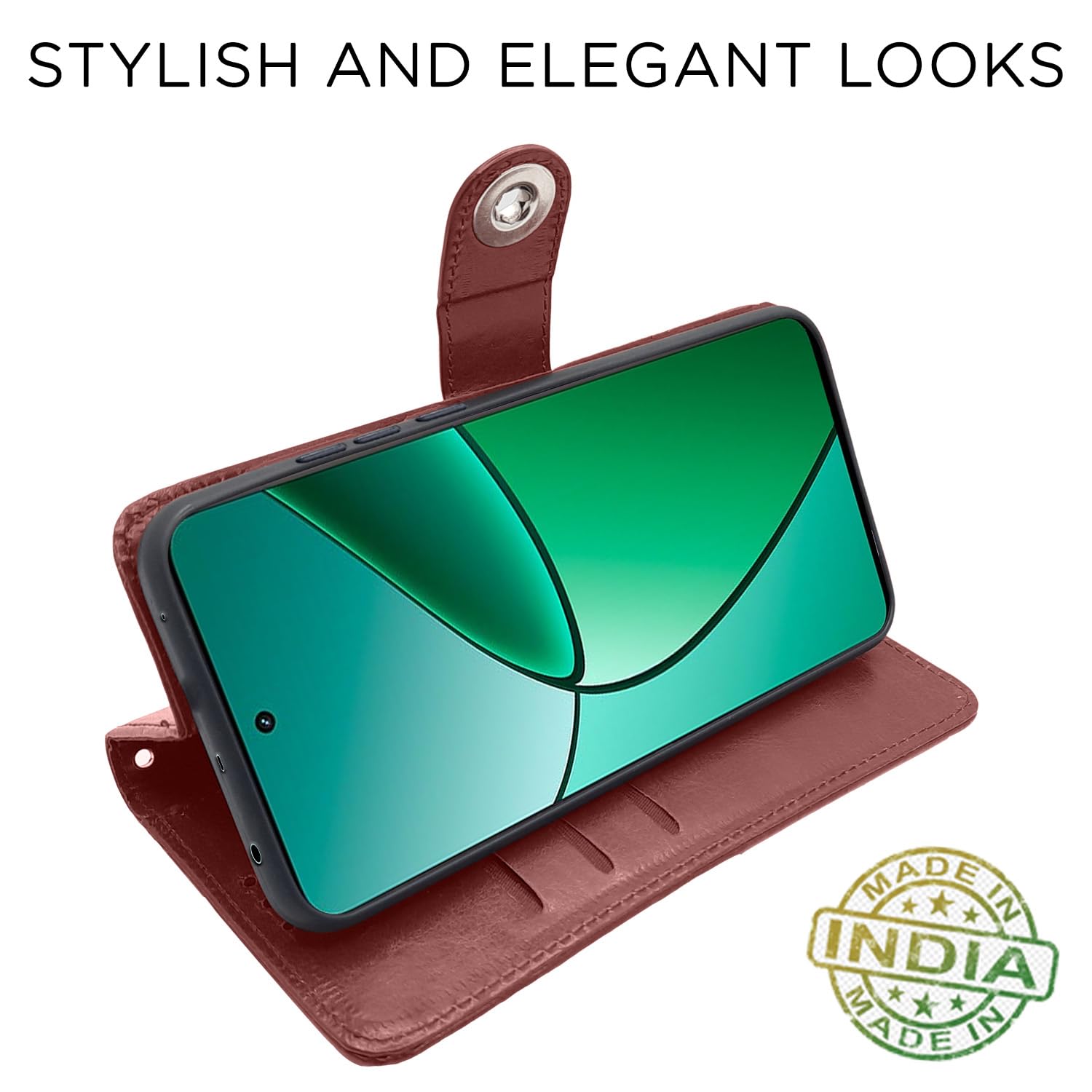 Brown Button flip case for Realme 12 Plus/P1/Narzo 70/70 Pro 5G – Pikkme – photo 5