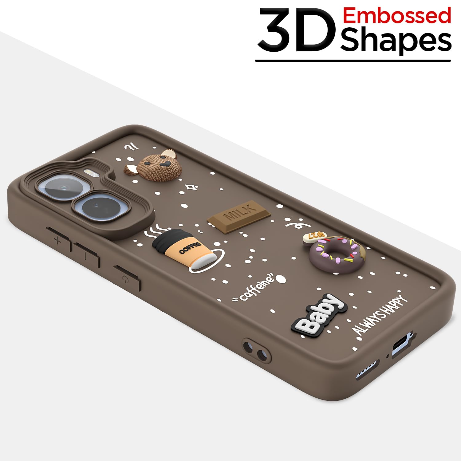 Pikkme Vivo T5 Pro 5G/3D Silicone brown mobile back cover – photo 3