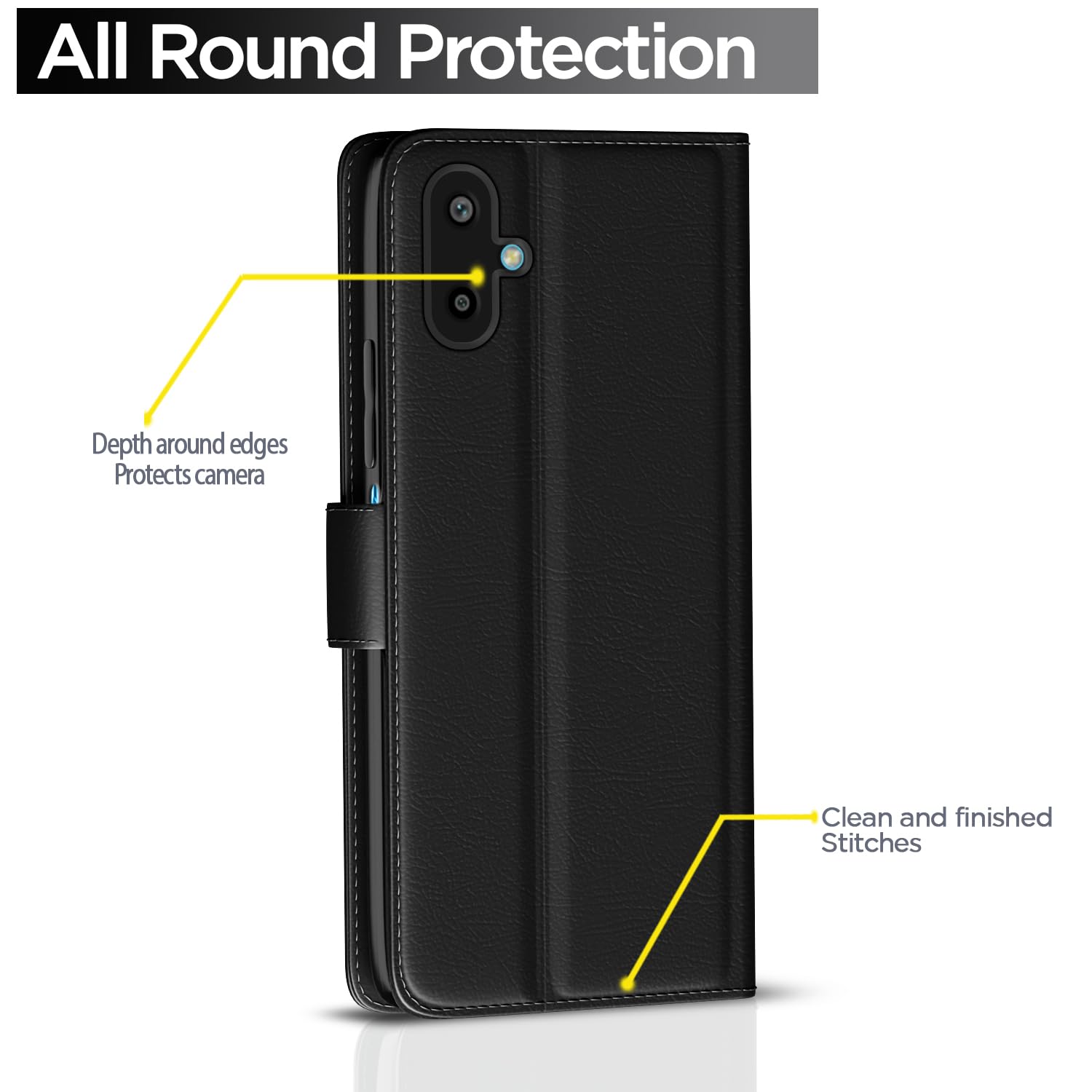 Pikkme Samsung Galaxy F06 5G / M06 5G Vintage Flip Cover (Black)