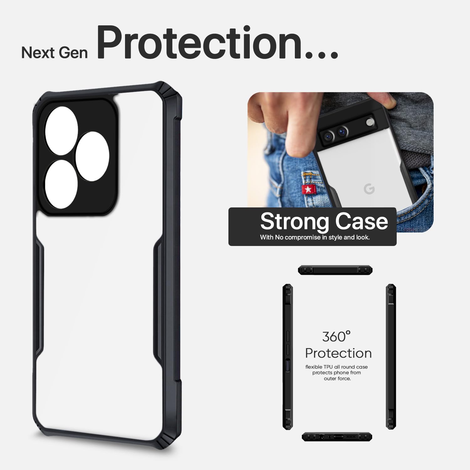 Pikkme Realme Narzo N53 Eagle Back Cover (Black)