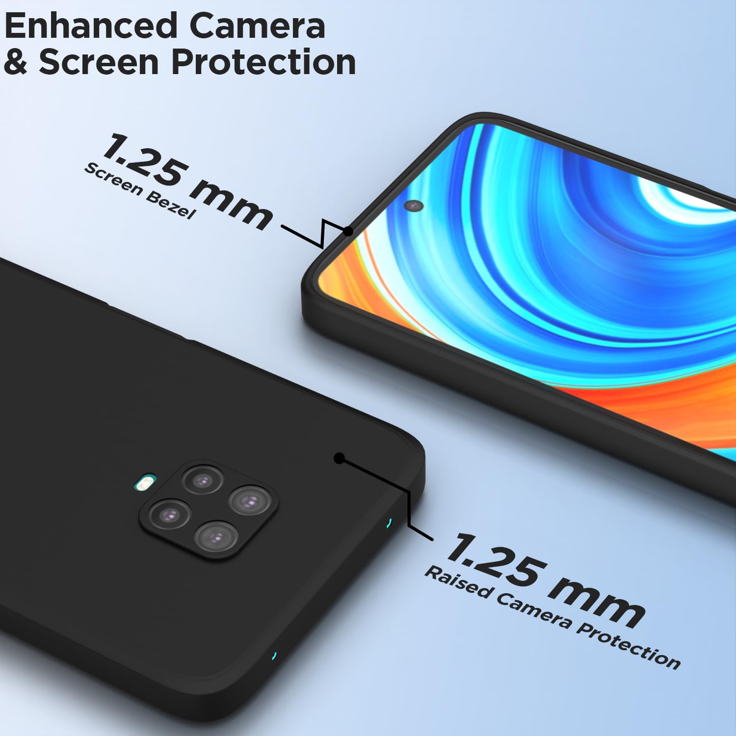 Pikkme Redmi Note 10 Lite / Redmi Note 9 Pro / Note 9 Pro Max Soft Matte Silicone Shockproof Case(Black)