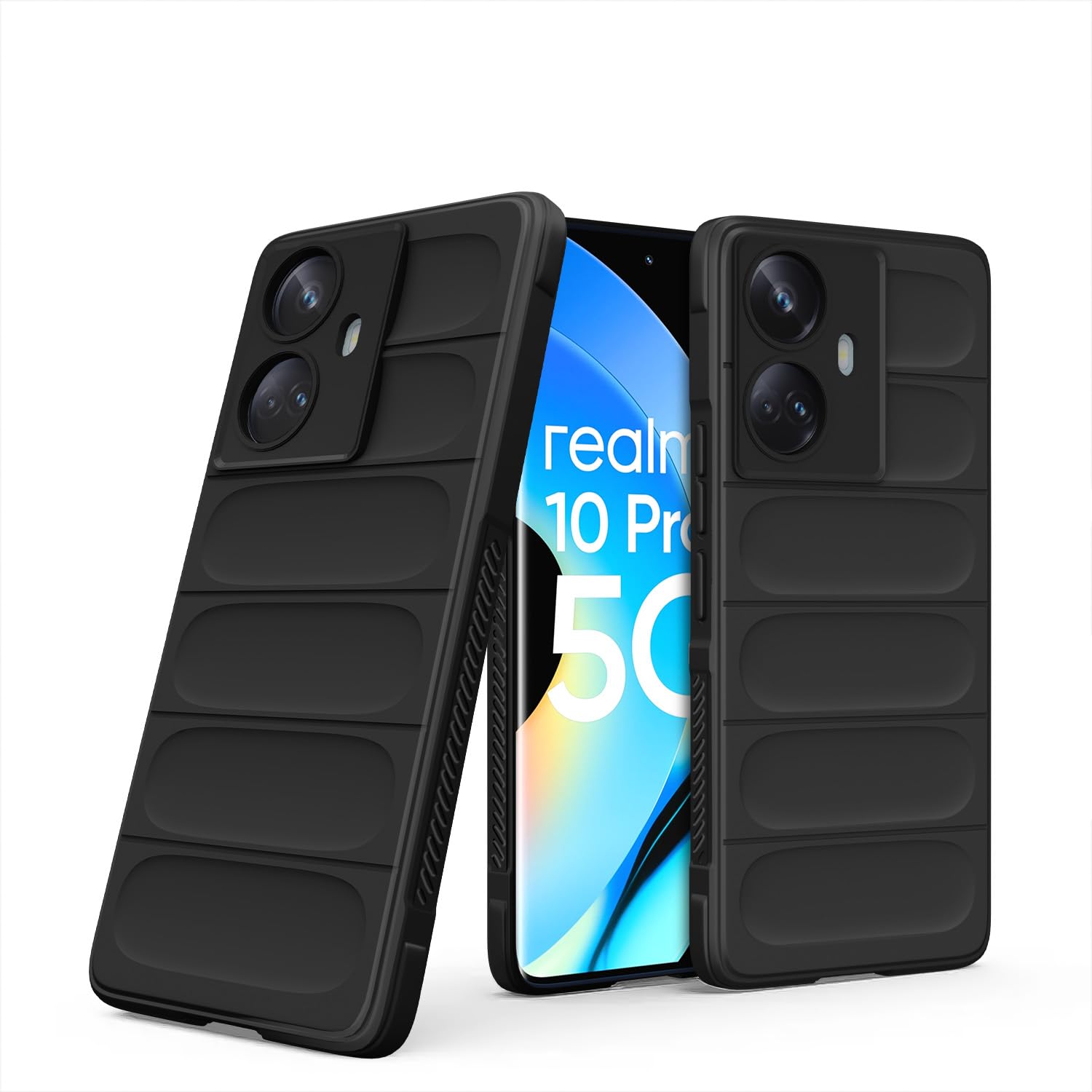 Pikkme Realme 10 Pro Plus 5G Liquid Silicone black phone cover