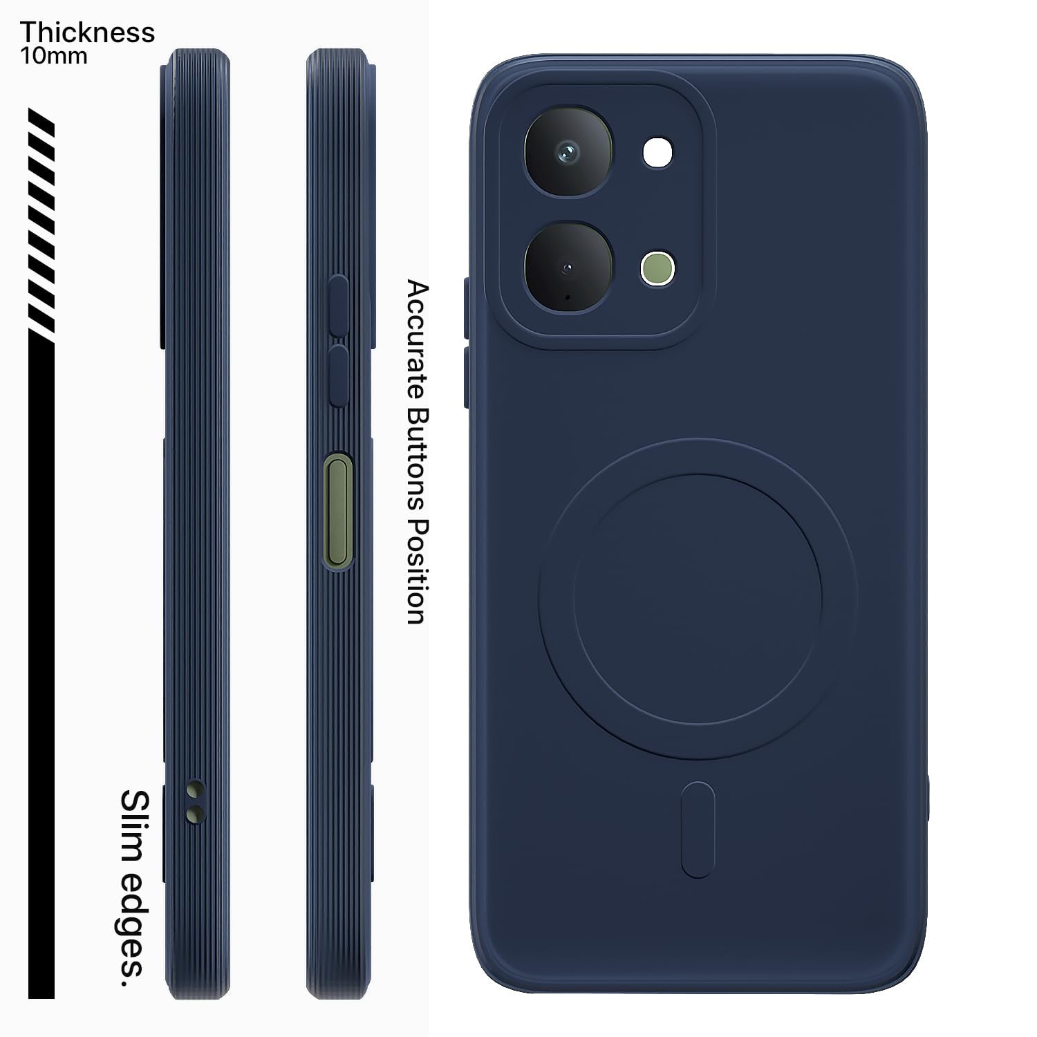 Pikkme Vivo T5x/Y51 Pro/iQOO Z11x 5G MagSafe blue mobile back cover – photo 3