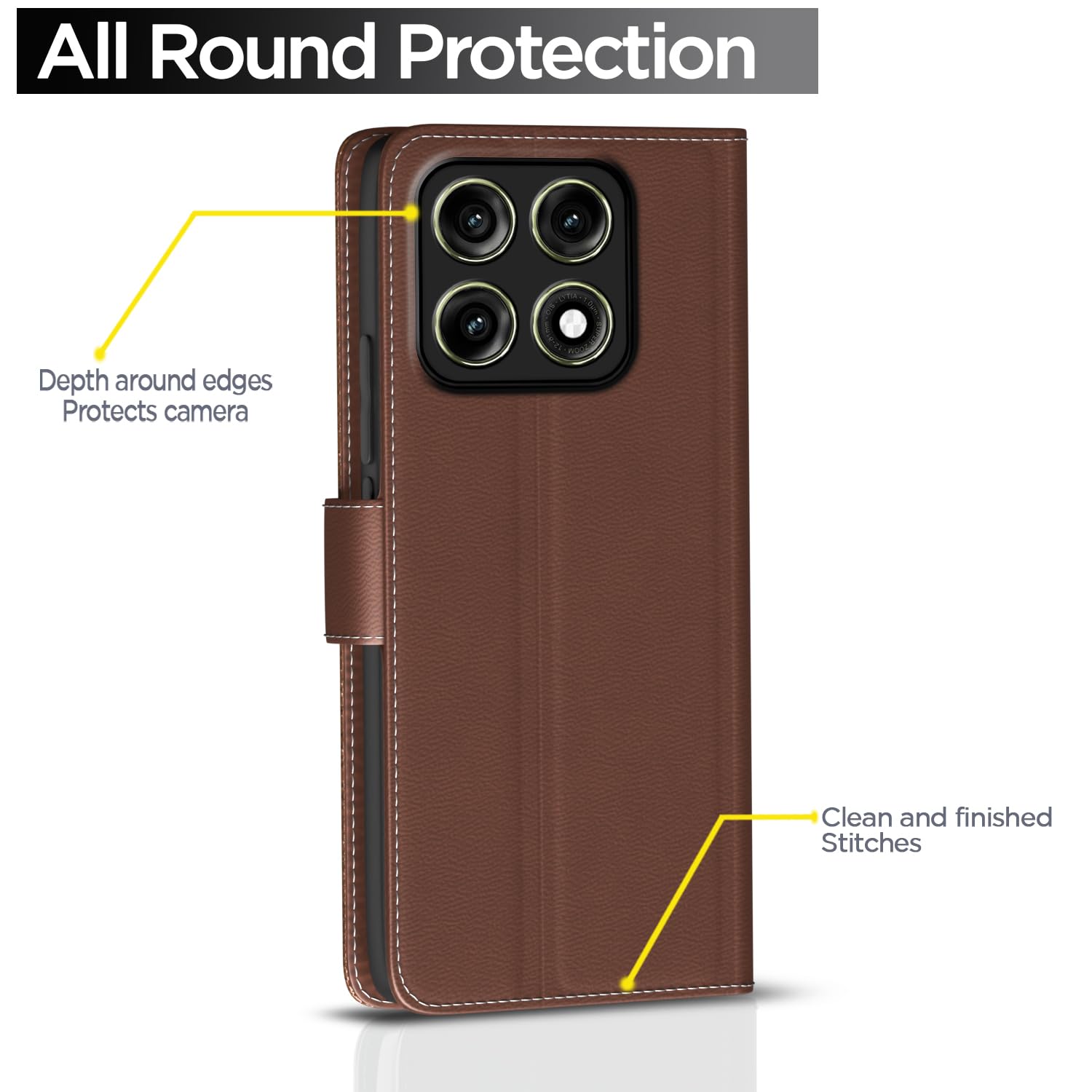 Moto Edge 70 Pro 5G wallet flip cover in tan by Pikkme – photo 4