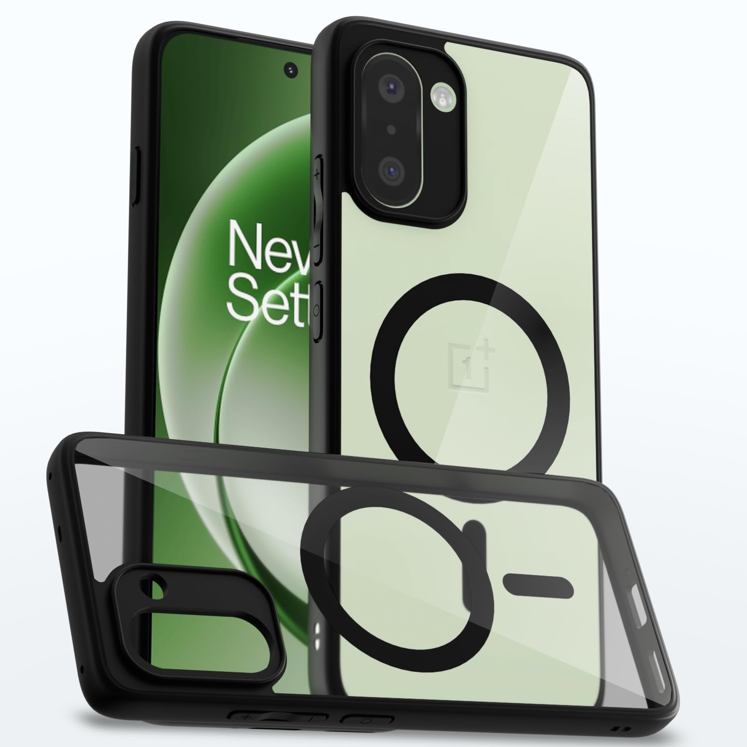 Black mag-safe back cover for OnePlus 15R 5G – Pikkme